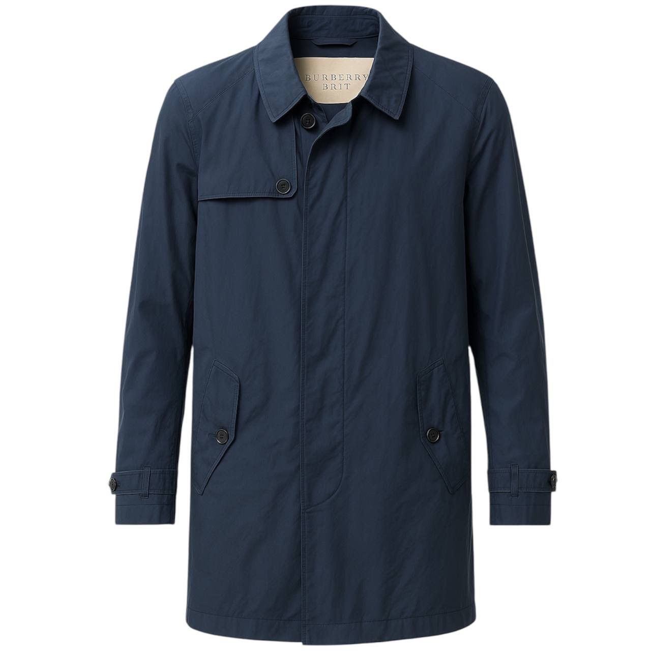 Burberry BURBERRY BRIT SOLID WMN NAVY BUTTON TRENCH COAT JACKET XL Size XL / US 12-14 / IT 48-50 - 1 Thumbnail