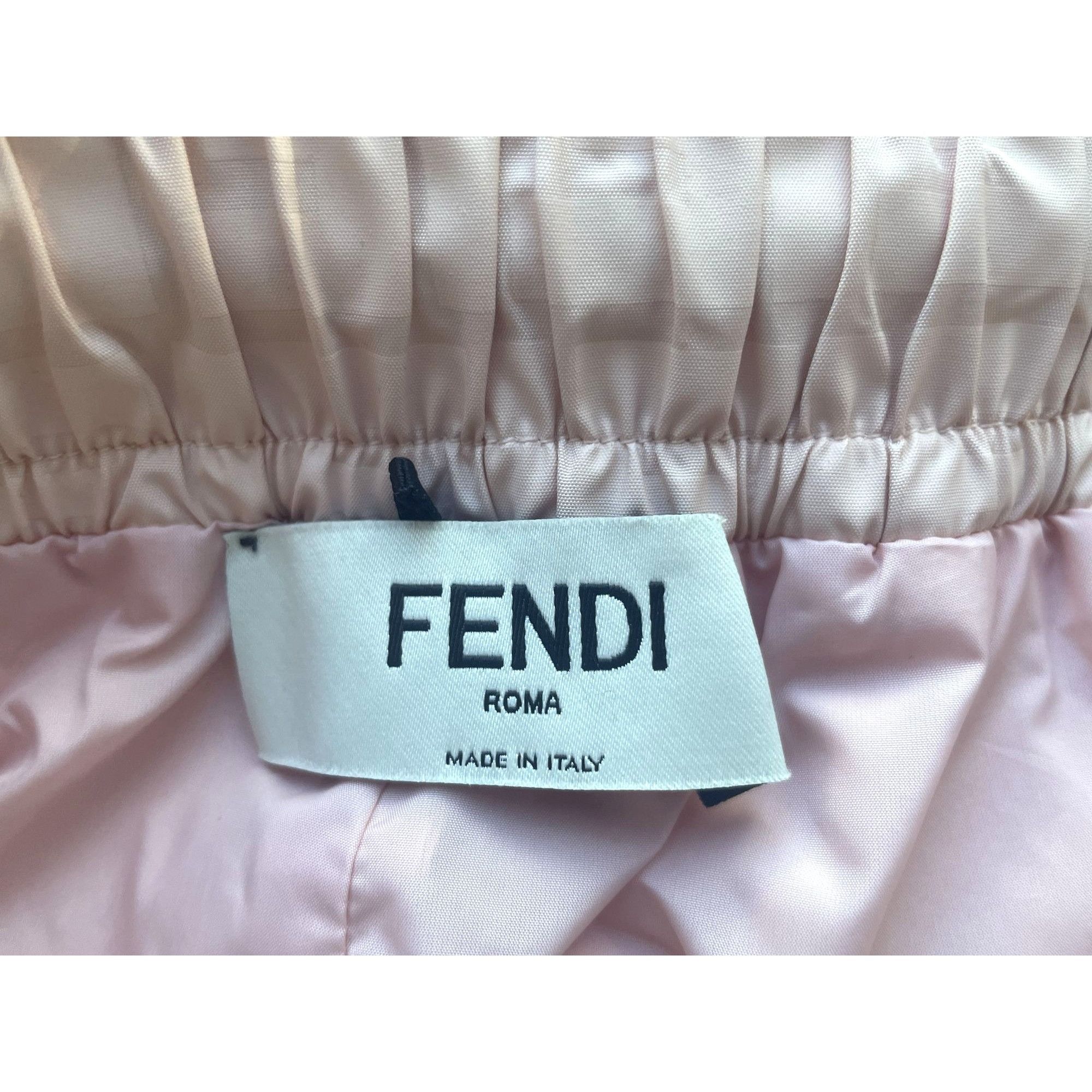 Fendi Fendi Womens Beige FF Logo Silk Drawstring Shorts Size S Size 38" / US 16 / IT 52 - 6 Thumbnail