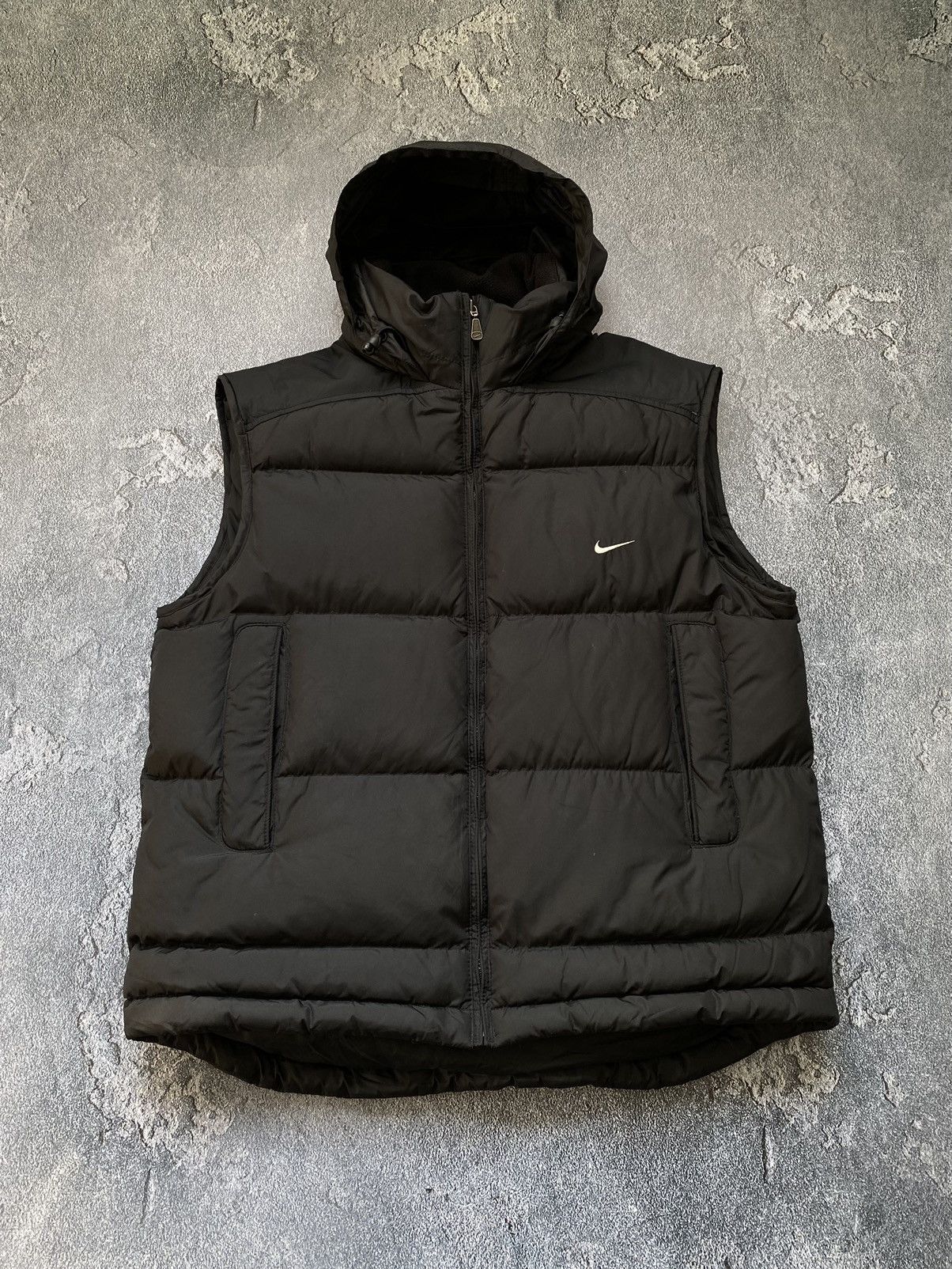 Vintage Nike VNTG Mini Swoosh Black Y2K Puffer Vest Size US M / EU 48-50 / 2 - 2 Thumbnail