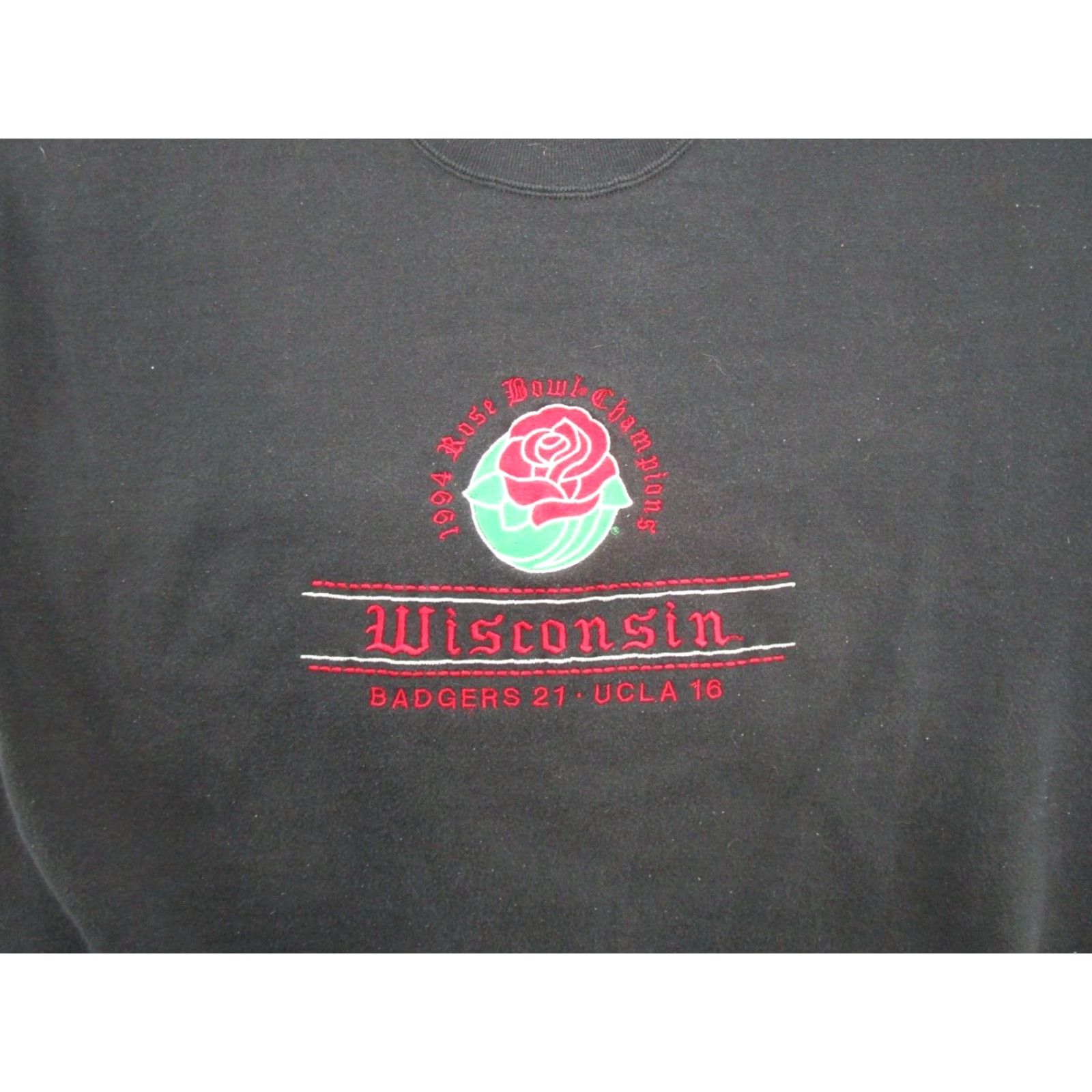 Jerzees Vintage 1994 Wisconsin Badgers Rose Bowl Embroidered Sweatshirt SZ 2XL USA Made Size US XXL / EU 58 / 5 - 2 Thumbnail