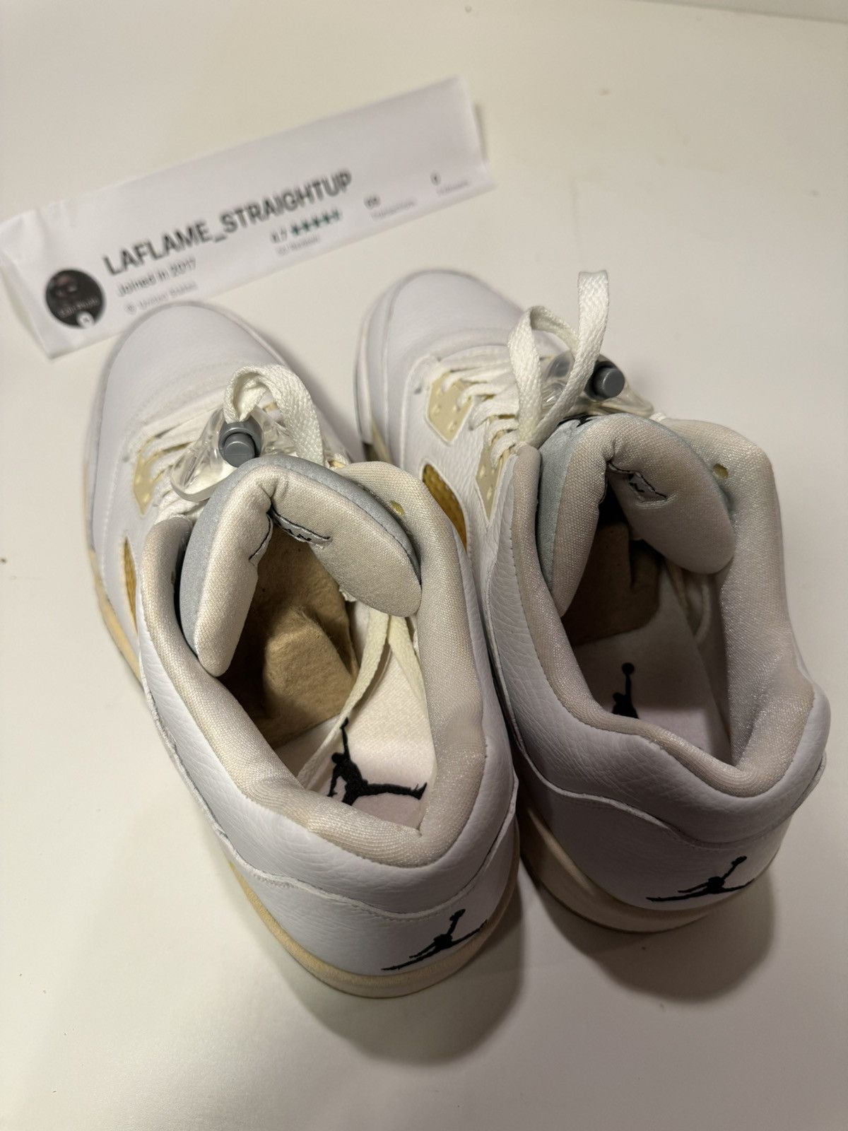 Jordan Brand Nike Jordan Retro 5 White Low Size US 12 / EU 45 - 6 Thumbnail