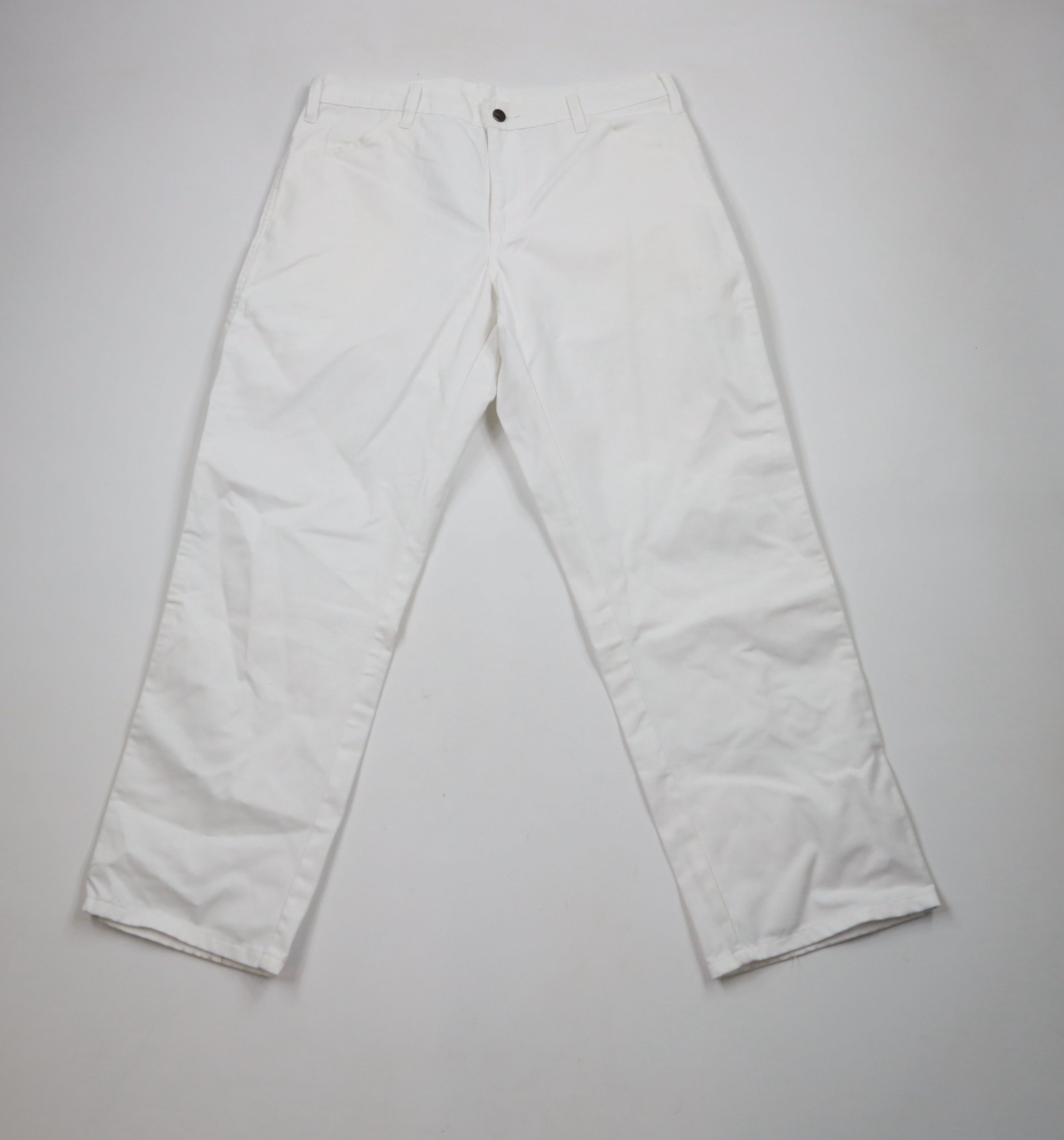 Dickies × Vintage Vintage Dickies Wide Leg Dungaree Painter Pants White Size US 34 / EU 50 - 1 Thumbnail