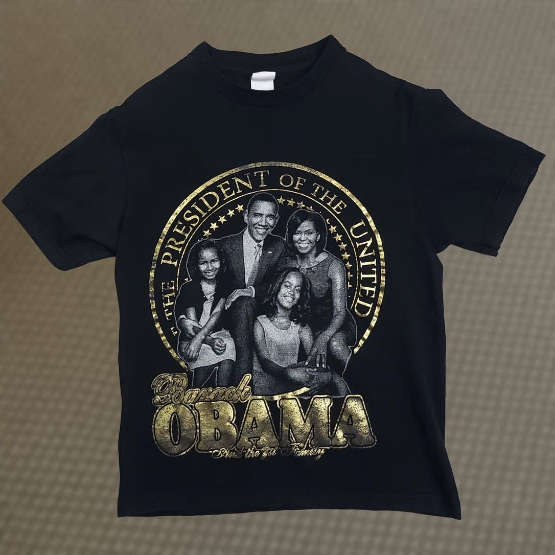Vintage Barack Obama Presidential Family T Shirt Adult Medium Black 2000s Womens Size M / US 6-8 / IT 42-44 - 1 Thumbnail