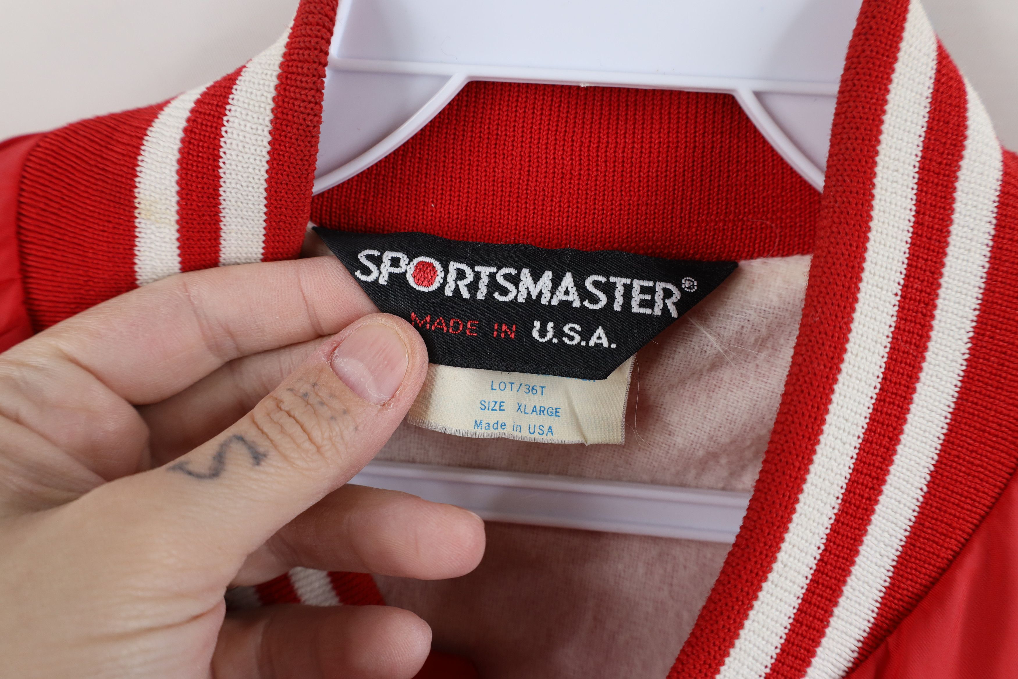 Vintage Vintage 70s 80s Lined Striped Bomber Jacket USA Red Size US XL / EU 56 / 4 - 12 Thumbnail
