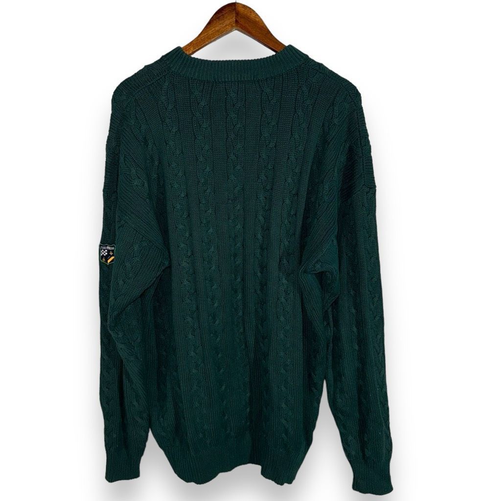 Nautica 90s Nautica Forest Green Cableknit Fisherman’s Sweater XL Size US XL / EU 56 / 4 - 6 Thumbnail