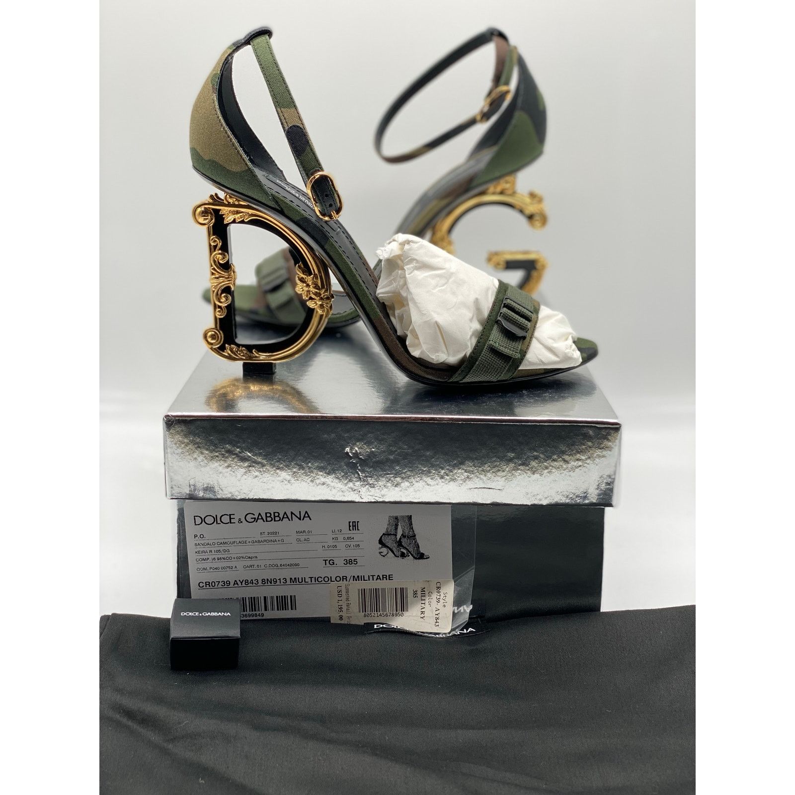 Dolce & Gabbana Dolce&Gabbana Keira Camouflage Sandals sz. 38.5 EU Size US 8.5 / IT 38.5 - 4 Thumbnail