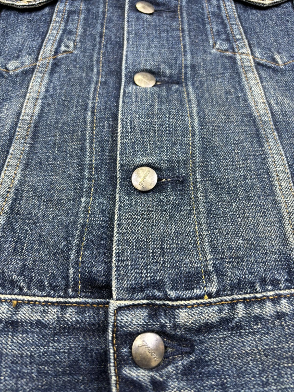 Japanese Brand 💥Selvedge Trucker💥green Selvedge Type 3 Trucker F817 Size US XXS / EU 40 - 6 Thumbnail