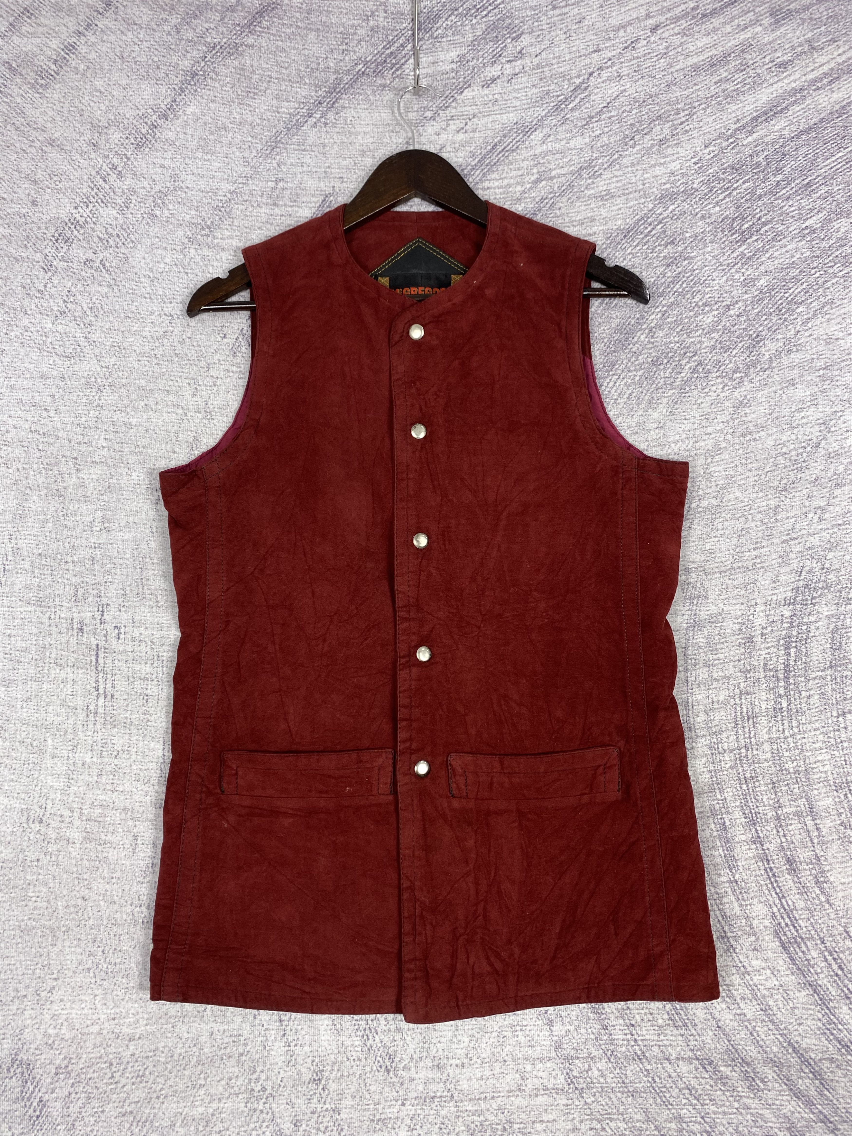 McGregor Vintage Mgregor Classic Red Suede Snap Button Vest Size US M / EU 48-50 / 2 - 1 Thumbnail