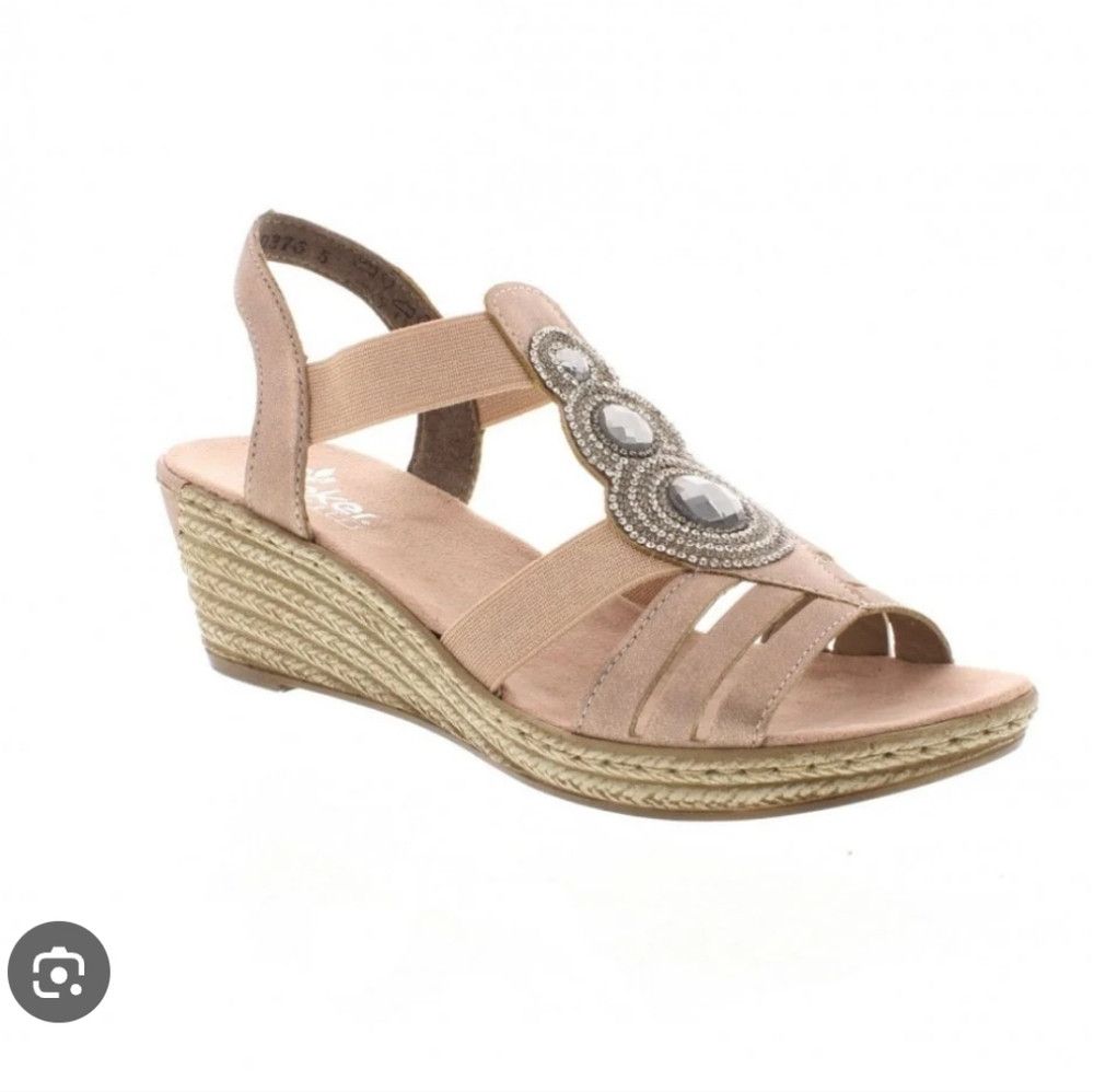 Rieker RIEKER | Women's Fanni 59 Sandals Espadrilles Wedges Pink S Size US 10 / IT 40 - 1 Thumbnail