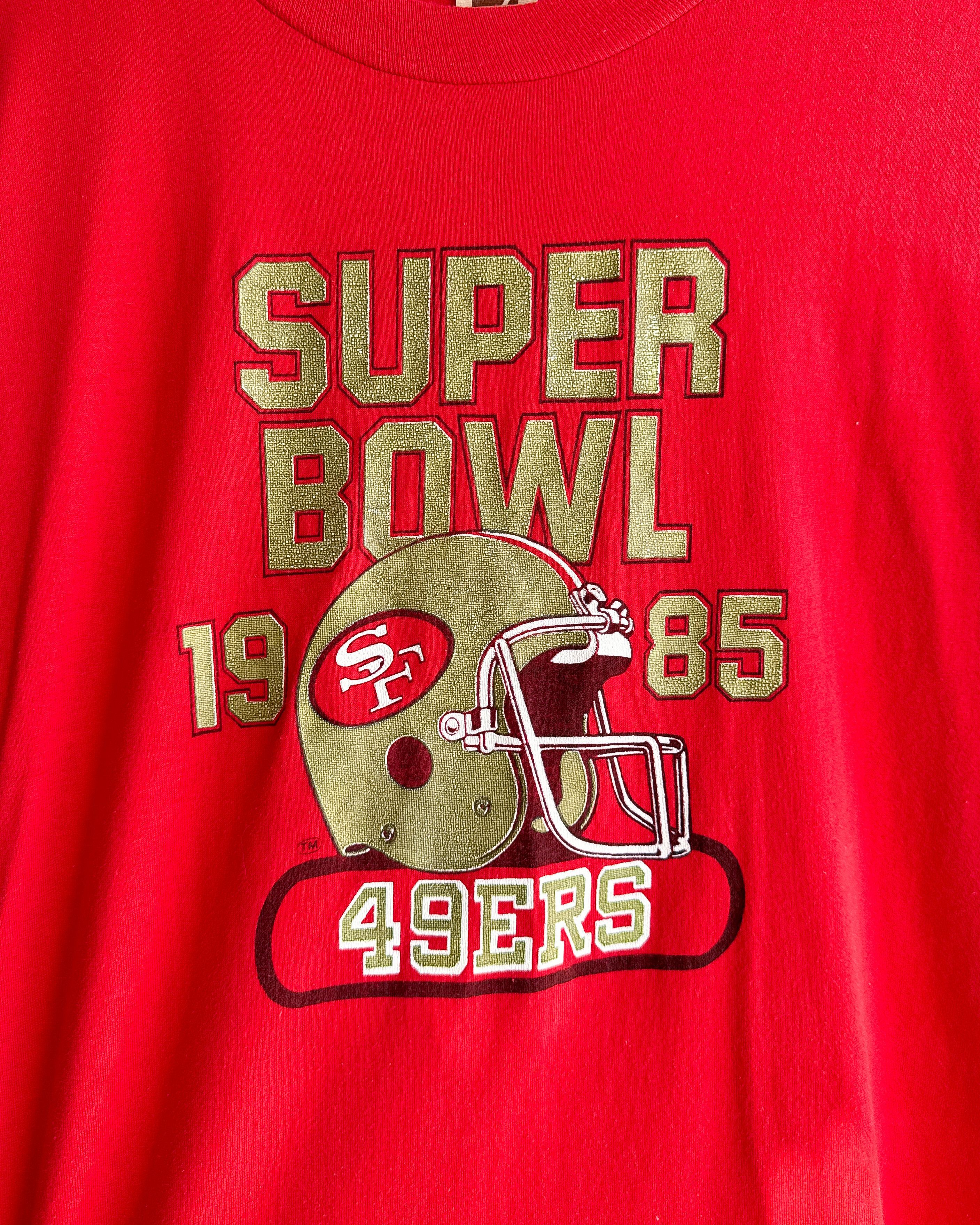 Vintage Vintage 1980s Logo 7 49ers Super Bowl T Shirt Red XL NFL Size US XL / EU 56 / 4 - 2 Thumbnail