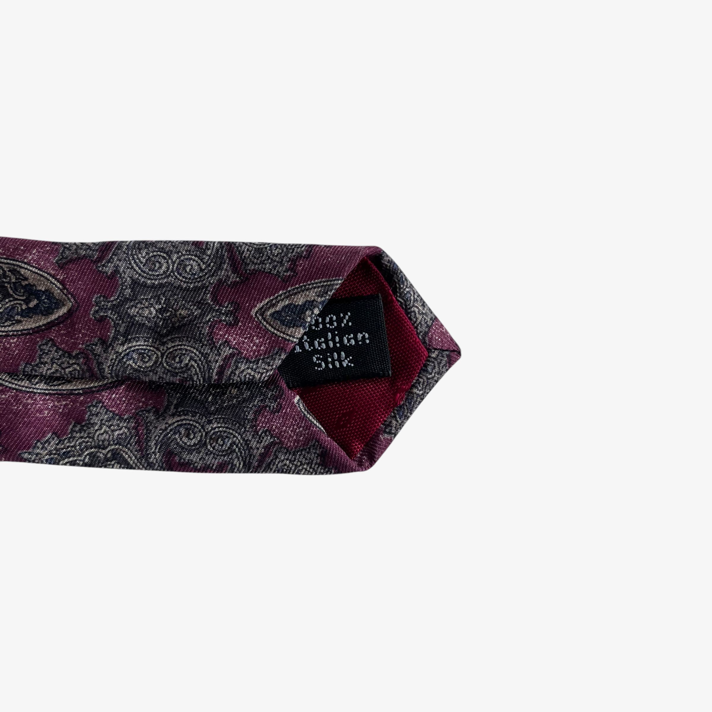 Courreges Vintage 90s Courreges Abstract Print Purple Silk Tie Size ONE SIZE - 3 Thumbnail