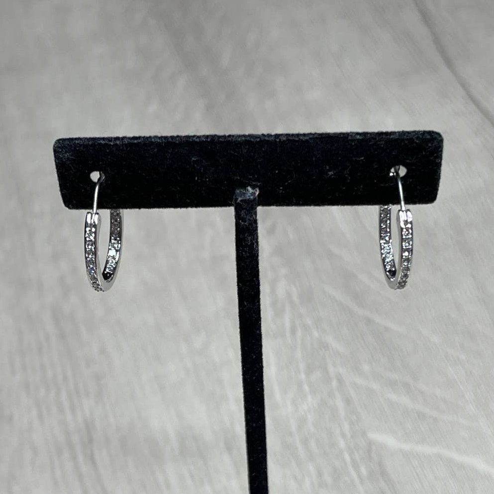 Swarovski Swarovski Small RhodiumCrystal Sommerset Hoop Earrings Size ONE SIZE - 4 Thumbnail