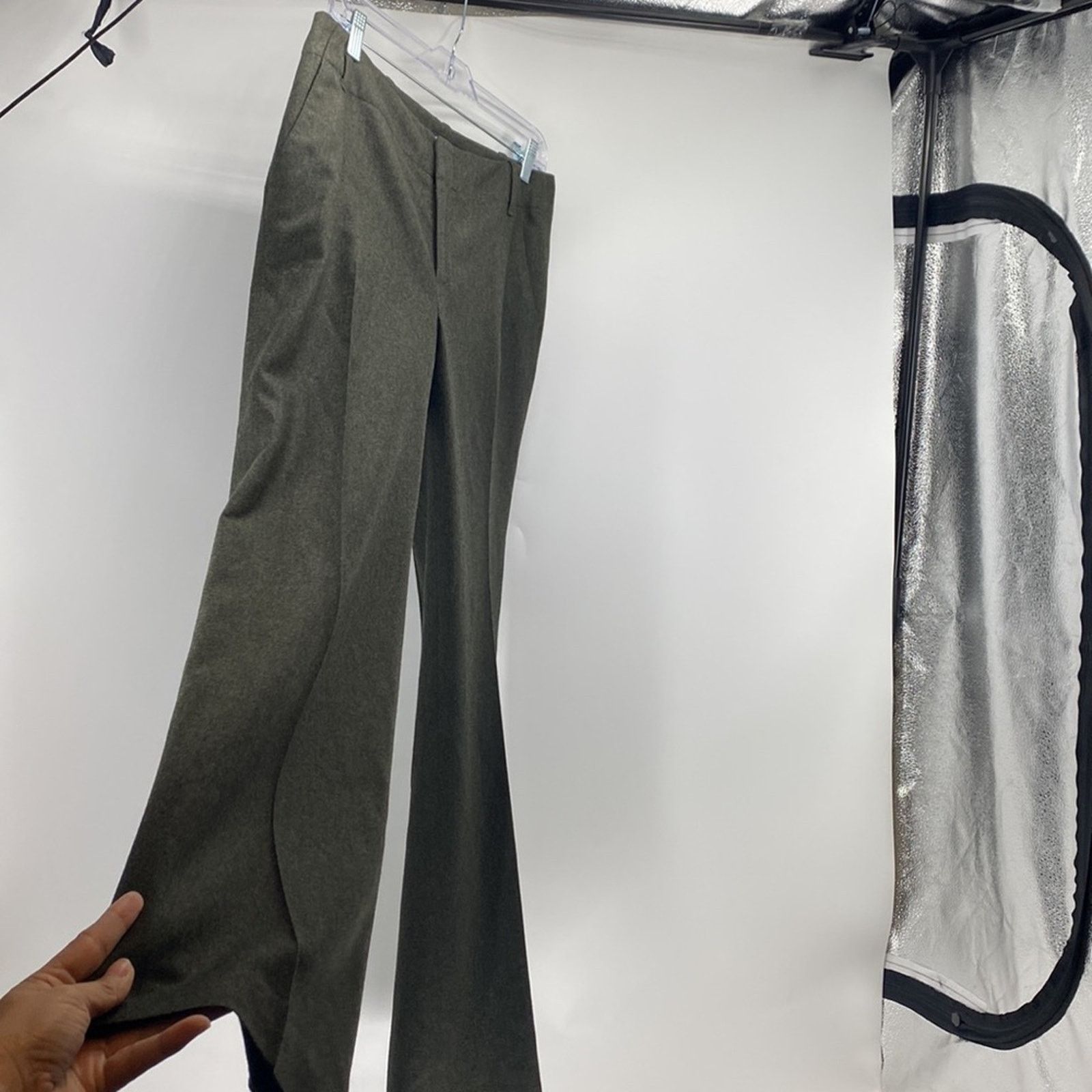 Banana Republic Banana Republic wool cashmere Martin wide leg pant green Size 28" / US 6 / IT 42 - 4 Thumbnail