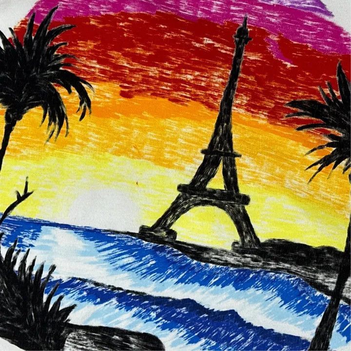 Balenciaga Balenciaga Hand-Painted Paris Beach Graphic T-Shirt 0079-25 Size XS / US 0-2 / IT 36-38 - 5 Thumbnail