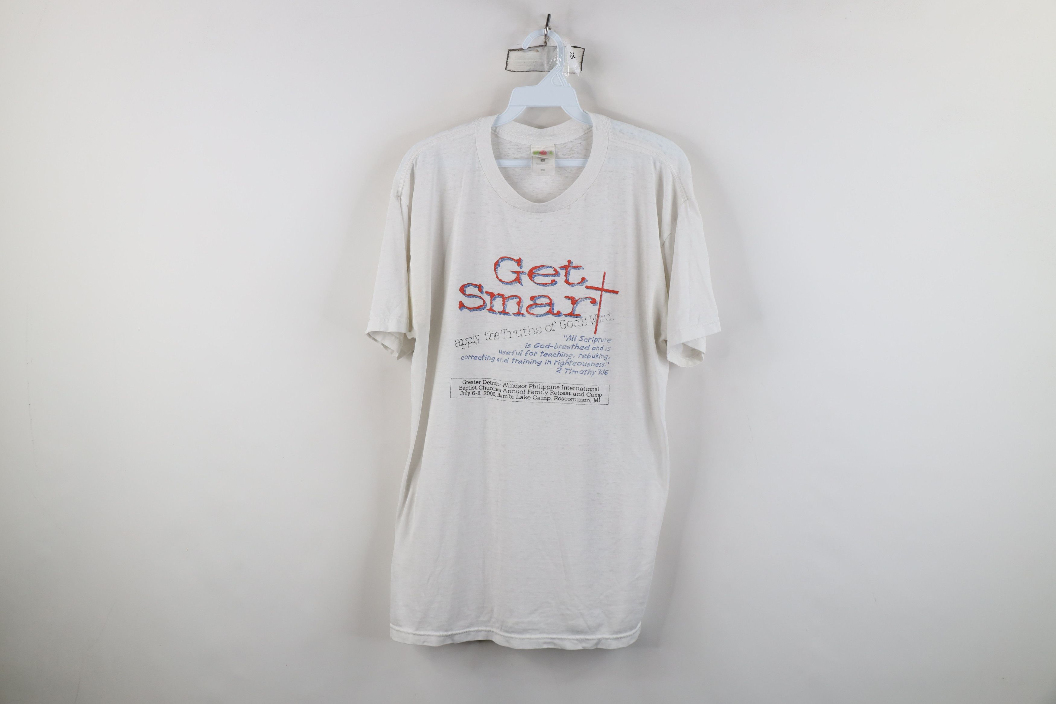 Vintage Vintage Y2K 2000 Soft Get Smart Gods Word Christian T-Shirt Size US L / EU 52-54 / 3 - 1 Thumbnail