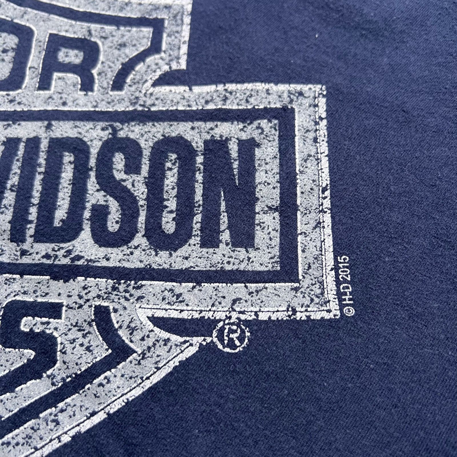 Harley Davidson Harley-Davidson women's Sz L/XL blue v-neck short-sleeve Size US XL / EU 56 / 4 - 10 Thumbnail