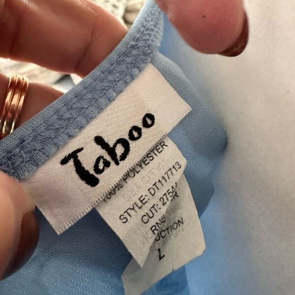 Other Vintage Y2K “Taboo” Blue Floral Glitter Dress Size L / US 10 / IT 46 - 7 Thumbnail