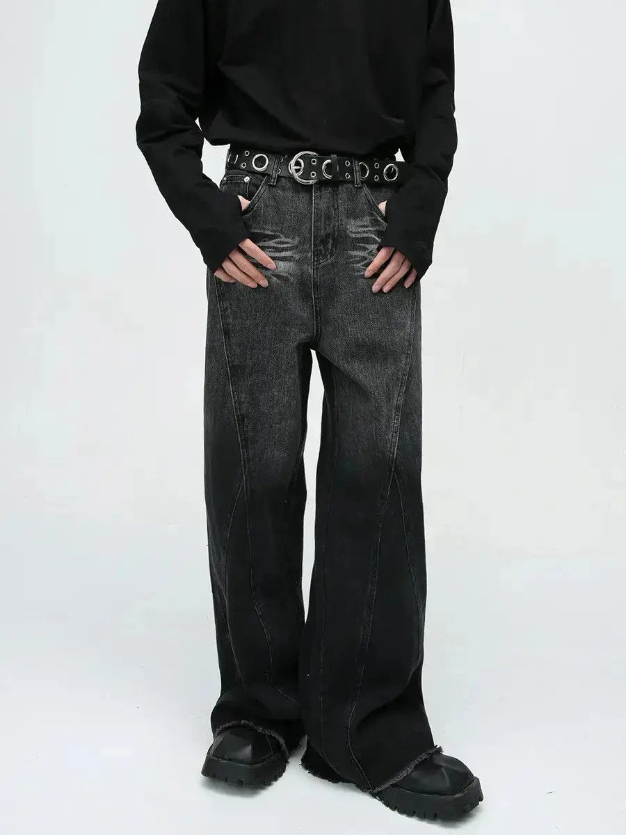 Japanese Brand Retro straight leg spliced jeans Size US 32 / EU 48 - 6 Thumbnail