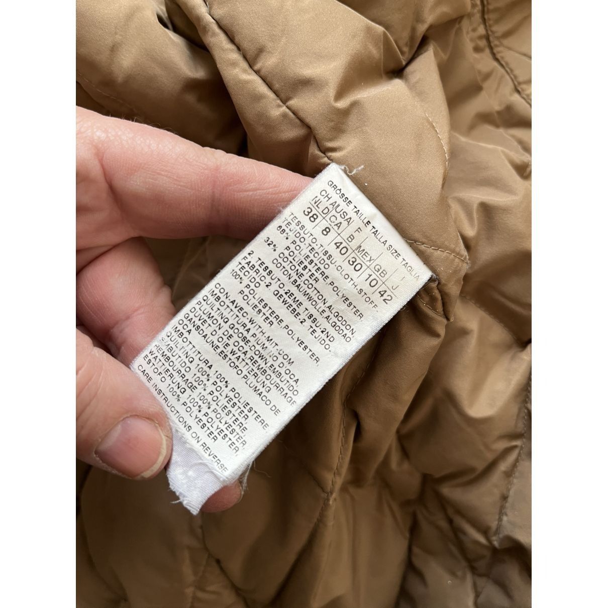 Max Mara MAX MARA size US8 / EU 40 beige large collar puffer coat in Size S / US 4 / IT 40 - 9 Thumbnail