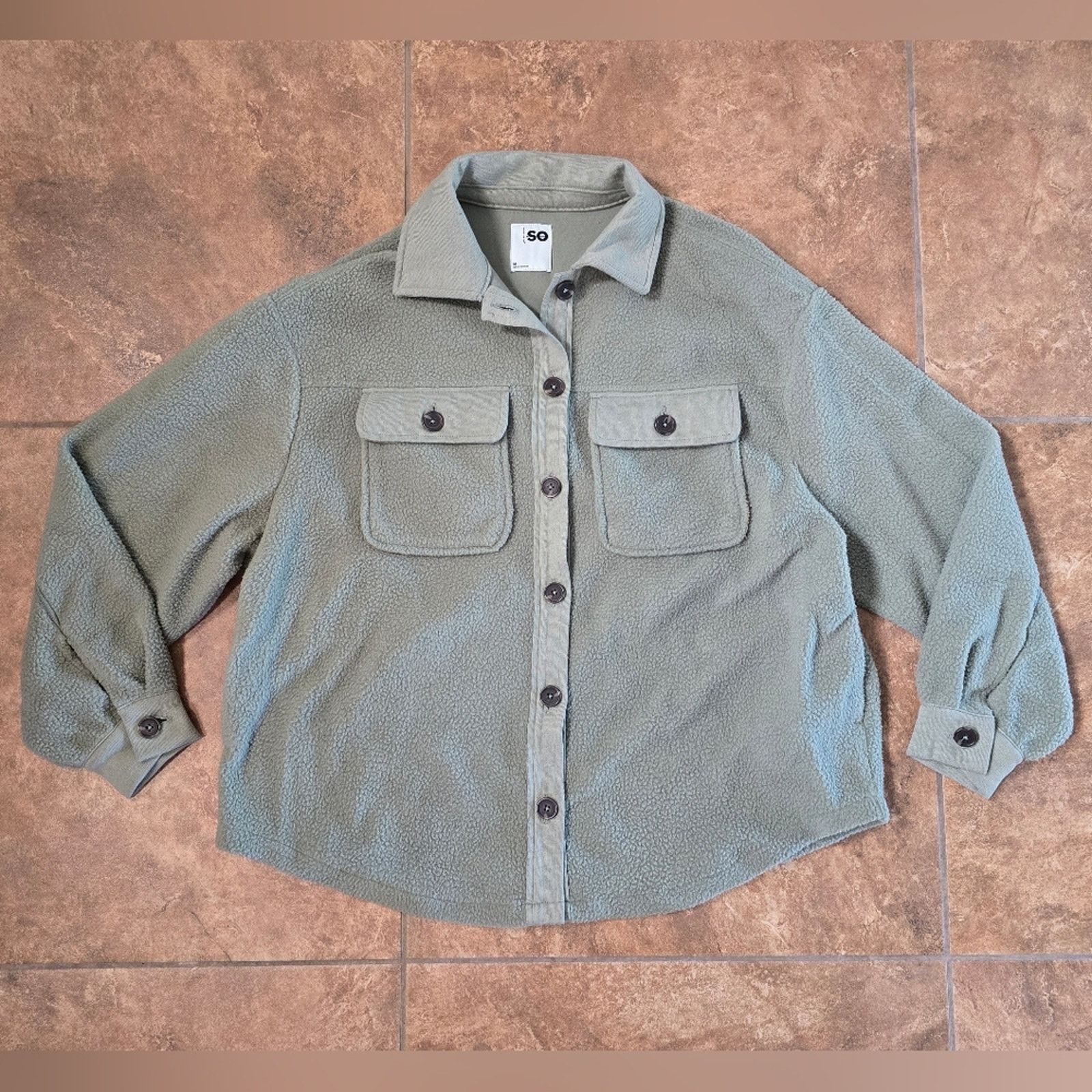 Other Olive Muted | SO | Button Down Sweater Jacket Size M / US 6-8 / IT 42-44 - 1 Thumbnail