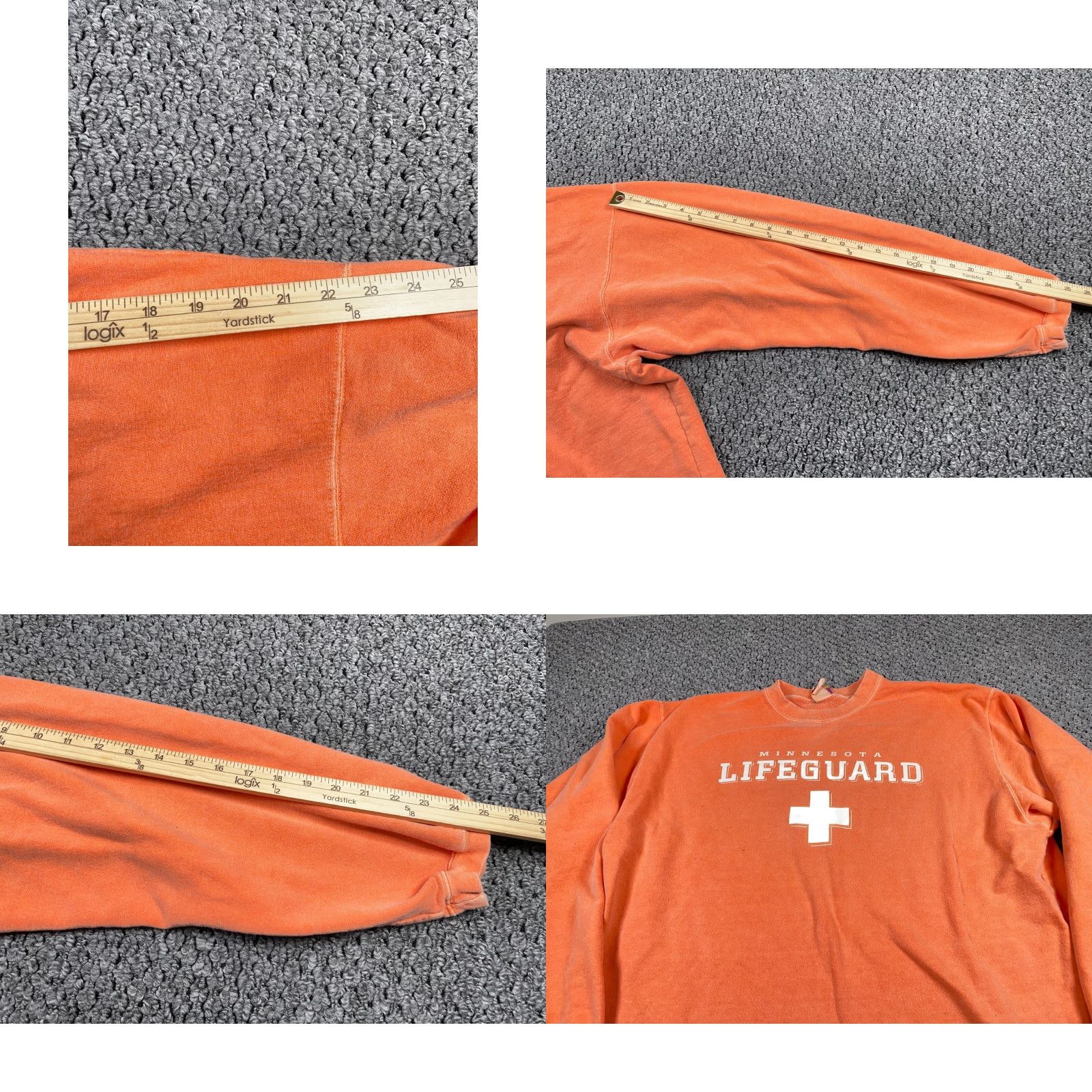 Vintage Radical Minnesota Lifeguard Pigment Dyed Sweatshirt Adult XL Orange Crewneck Tag Size US XL / EU 56 / 4 - 8 Thumbnail