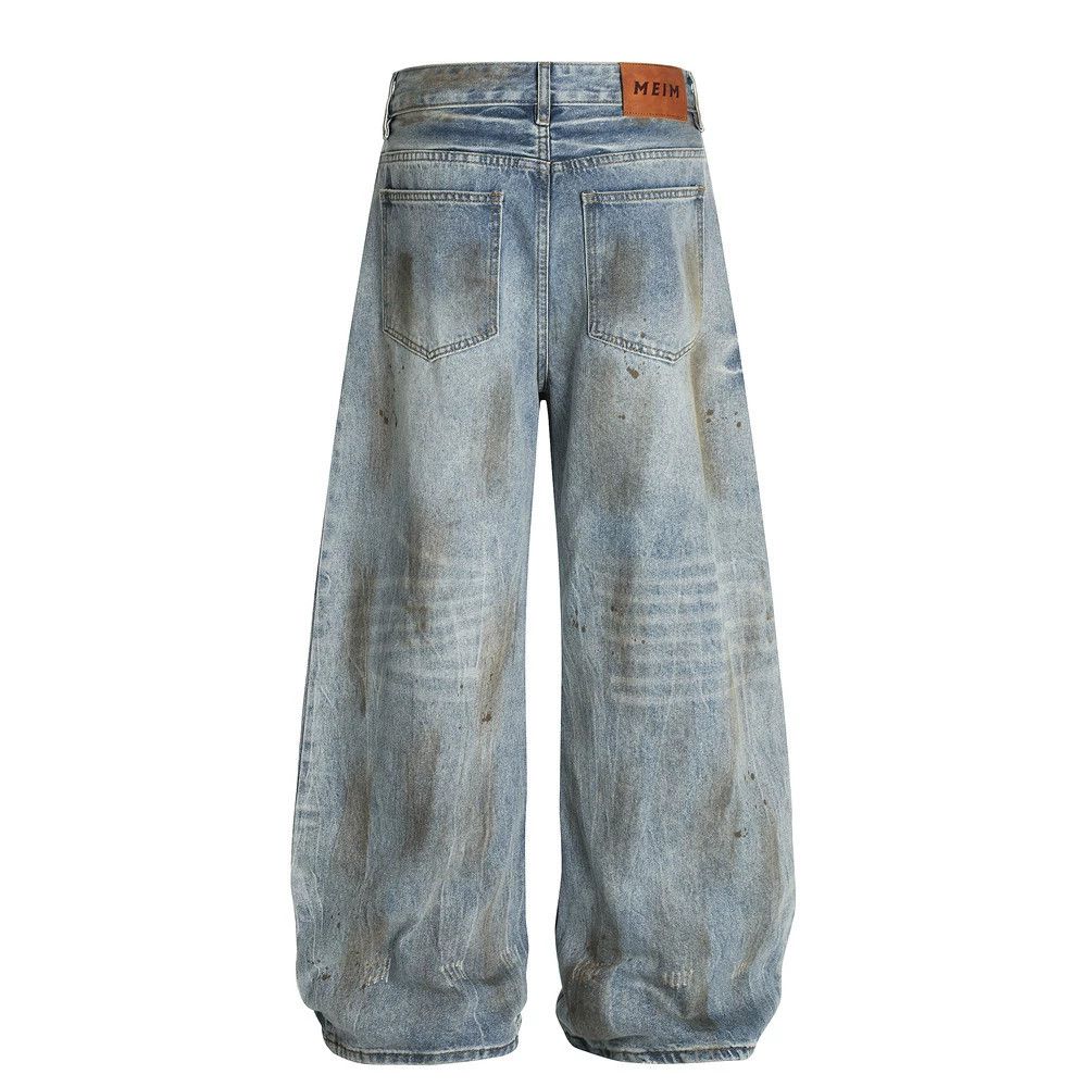 Vintage Men's punk ink-splashed distressed ripped scimitar jeans Size US 32 / EU 48 - 2 Thumbnail