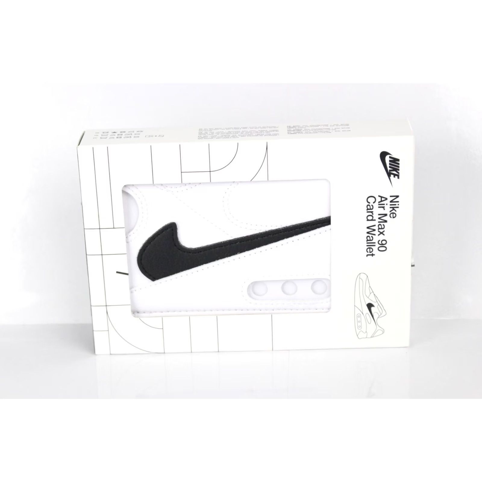 Nike Nike Air Max 90 Card Wallet Iconic 90's Two Sleeves Three Card Slots White Black Men Wallet Cardholder Size ONE SIZE - 2 Thumbnail
