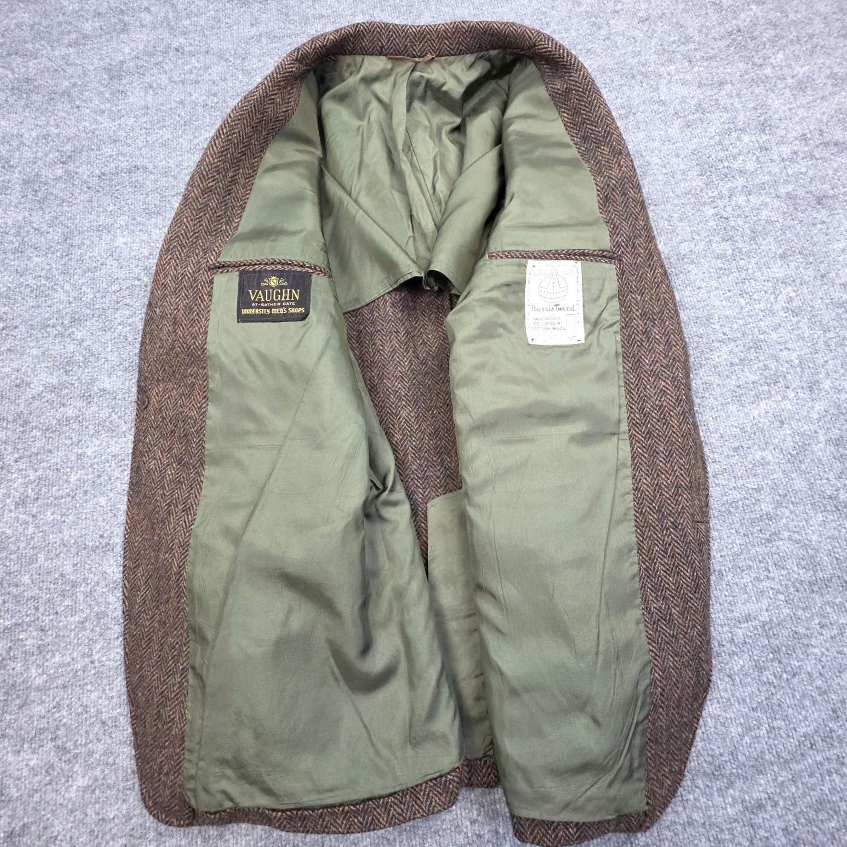 Harris Tweed VINTAGE Harris Tweed Wool Blazer Men's 46" Chest 30" Length Brown Pockets Union Blazer Regular Wool Tweed Mens 46 Mens Block Preppy Brown Size 46R - 4 Thumbnail