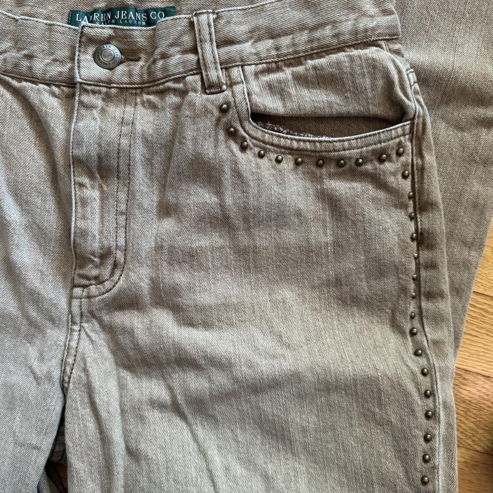 Polo Ralph Lauren VTG LRL Co. Brown Studded Cotton Jeans Size 10 Size 32" / US 10 / IT 46 - 6 Thumbnail
