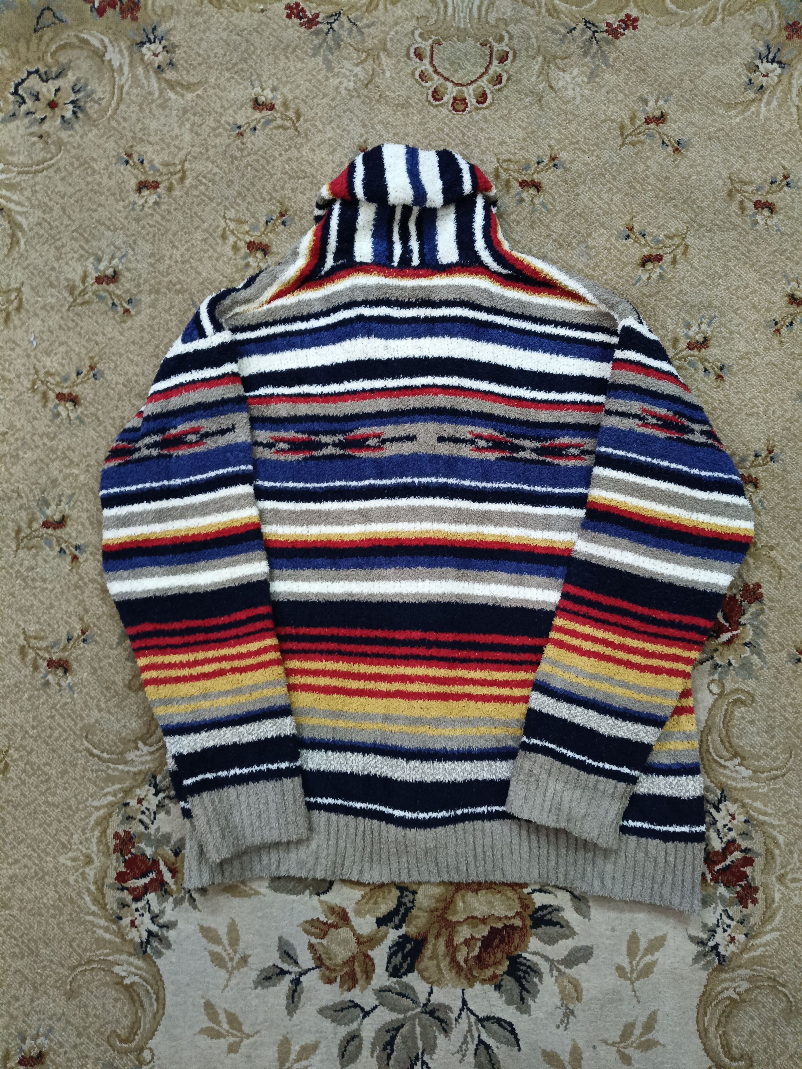 Japanese Brand Power To The People Colourful Stripes Knitwear Size US XL / EU 56 / 4 - 7 Thumbnail
