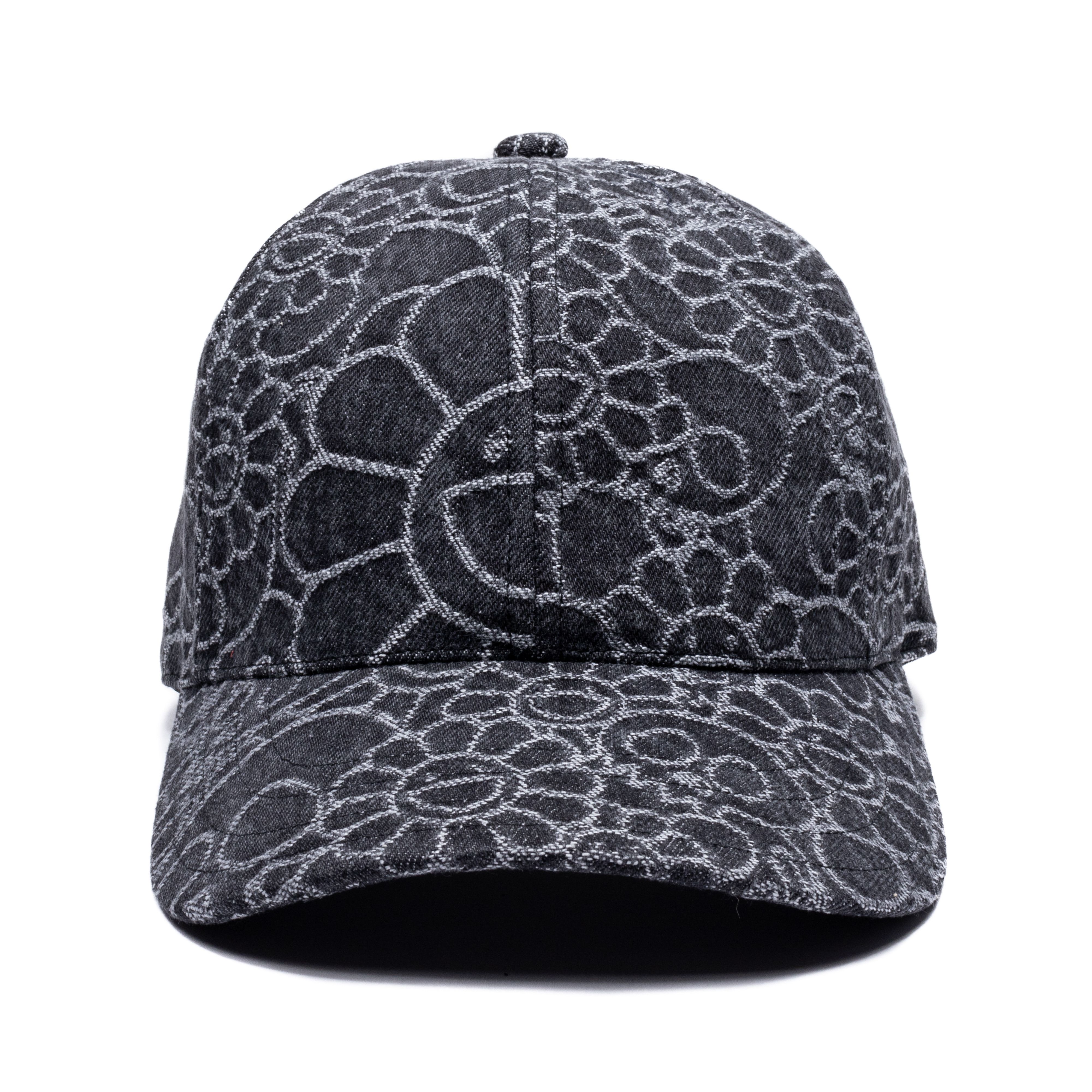 image of Takashi Murakami Kaikai Kiki Flowers Skulls Denim Cap in Grey, Men's