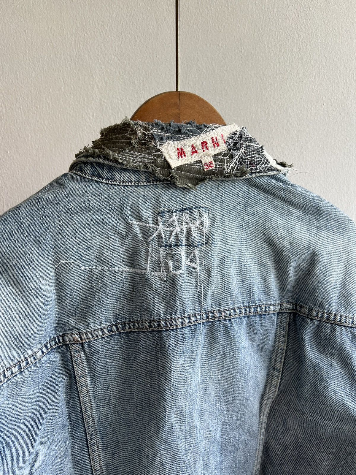 Handmade Patchwork Vintage “FUCK” Denim Jacket by Darkpull Size US S / EU 44-46 / 1 - 11 Thumbnail