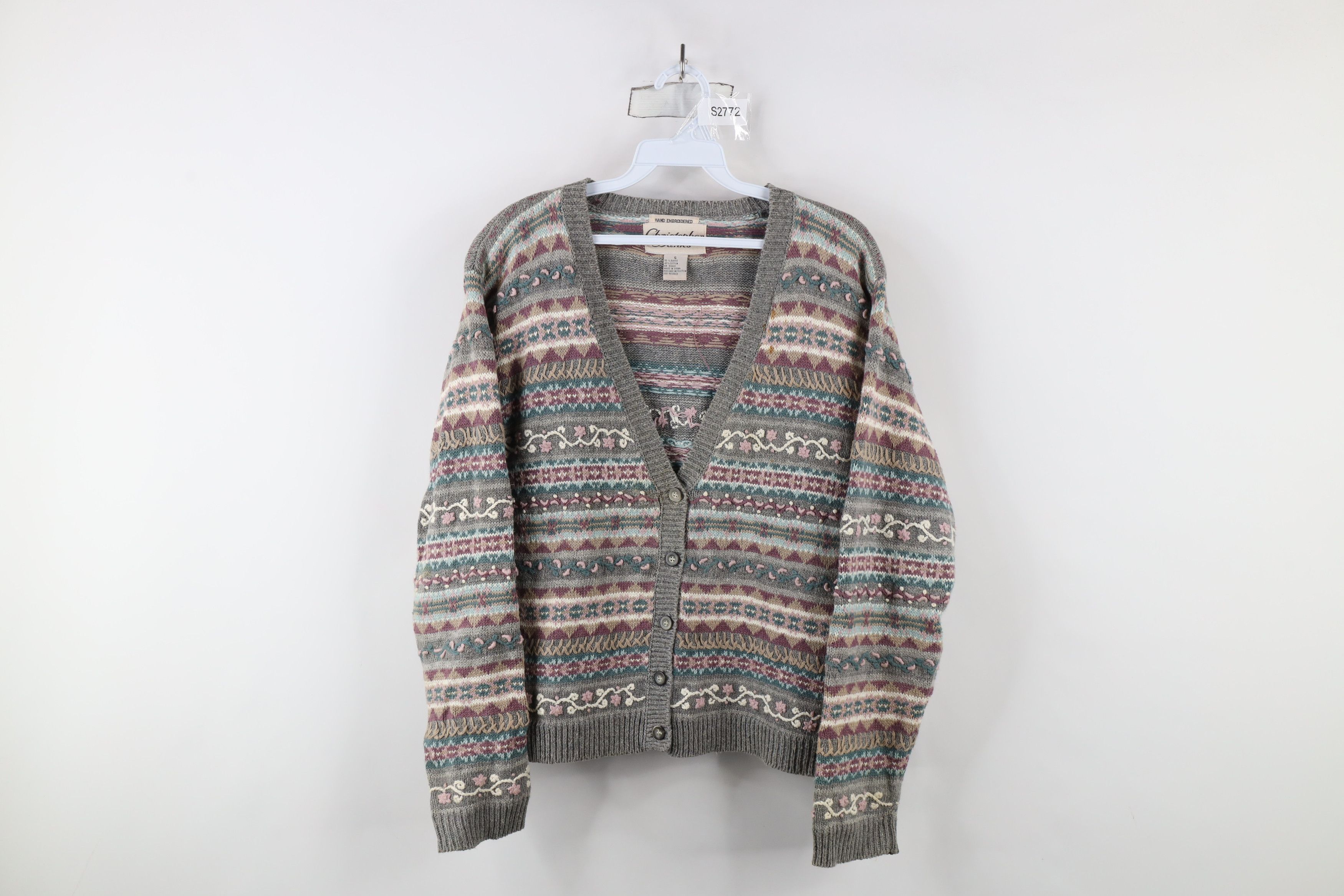 Vintage Vintage 90s Streetwear Embroidered Fair Cardigan Sweater Size S / US 4 / IT 40 - 1 Thumbnail