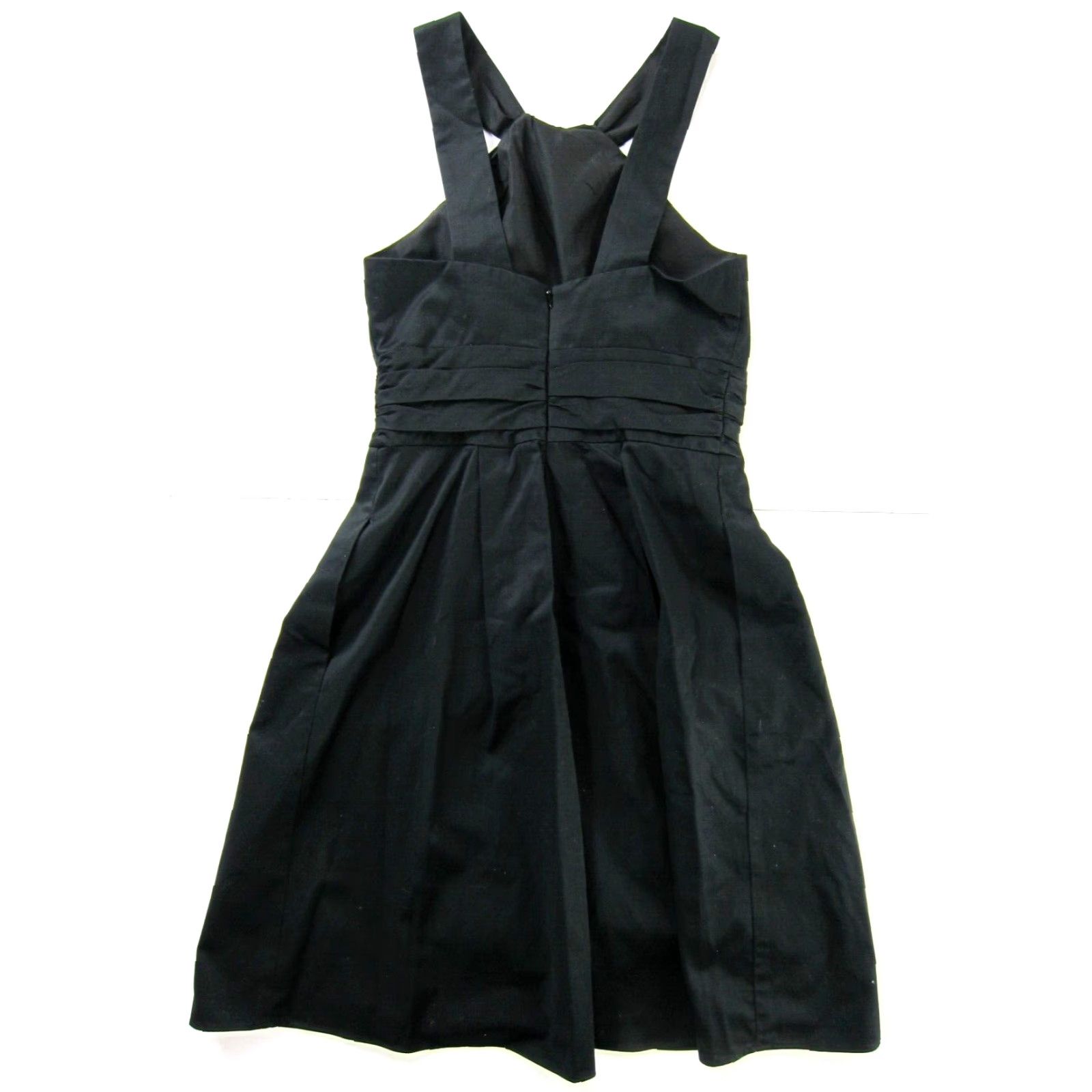 Vintage David's Bridal Classic Black Twist Neck Pocket Sheath Cocktail Dress 4 Size S / US 4 / IT 40 - 2 Thumbnail