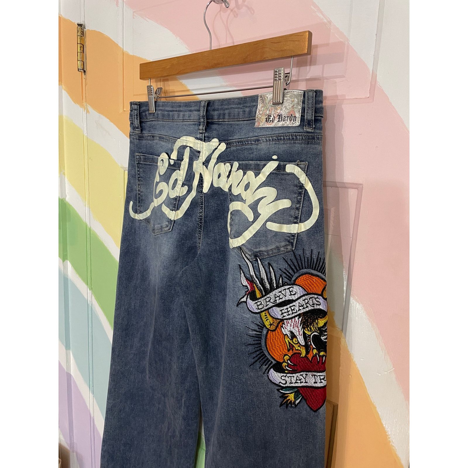 Ed Hardy Ed Hardy Tattoo Graphic Jeans Y2K Denim Size 30 Size 30" / US 8 / IT 44 - 12 Thumbnail
