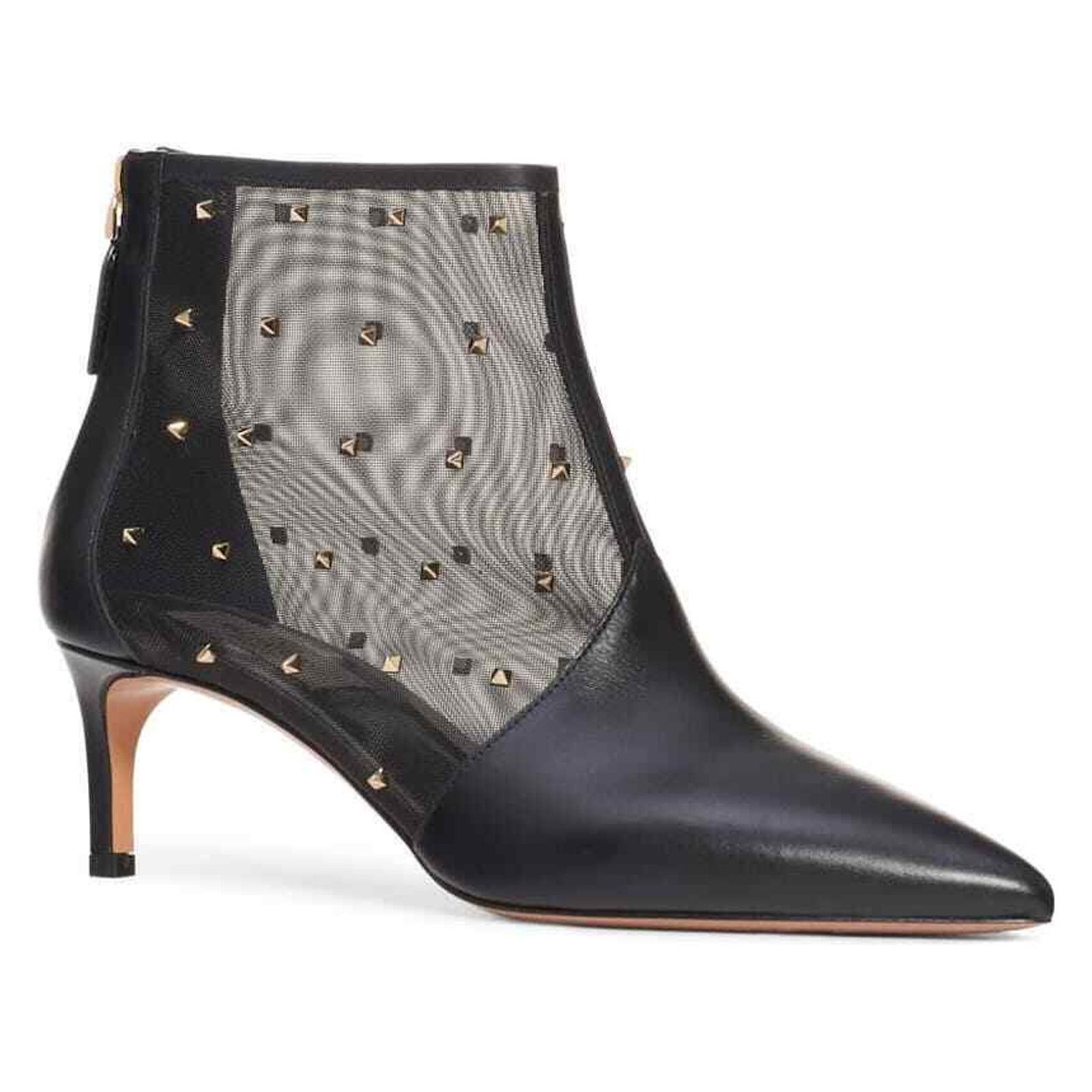 Valentino Valentino Rockstud Shining Mesh Black Leather Stud Kitten Size US 6.5 / IT 36.5 - 1 Thumbnail
