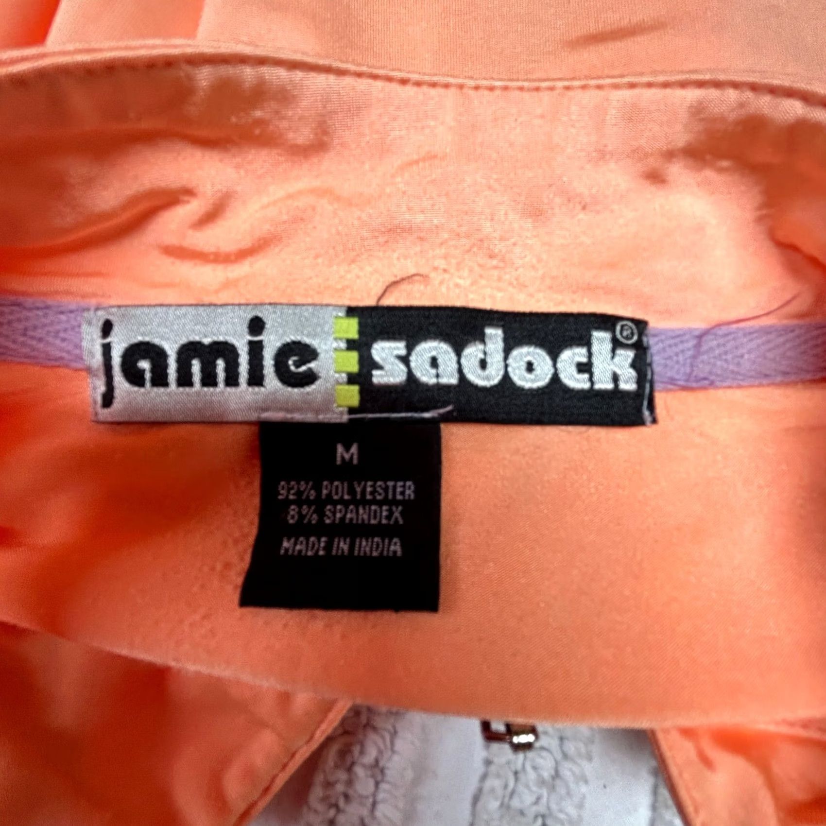 Vintage Jamie Sadock Women's 1/4 Zip Golf Shirt Pullover Long Sleeve Peach Size Medium Size M / US 6-8 / IT 42-44 - 3 Thumbnail