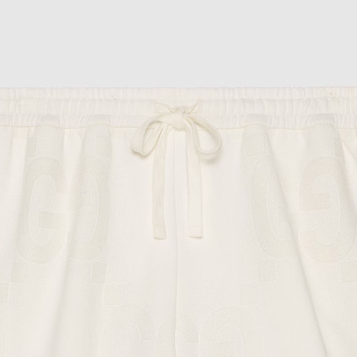 Gucci o1loc1c0126 768504 GG Flocked Print Cotton Shorts in White Size US 36 / EU 52 - 5 Thumbnail