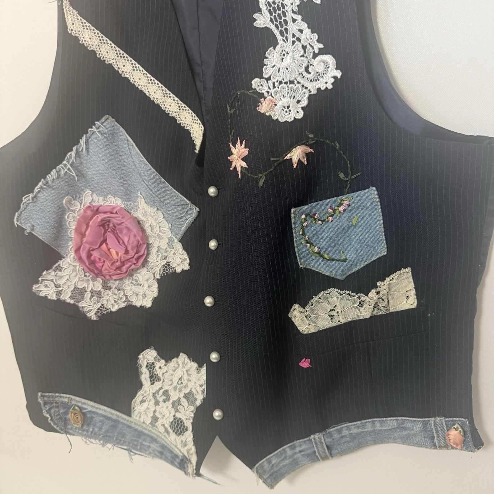 Handmade Y2K Vest Cottagecore Grandmacore Dark Academia Dopamine Size ONE SIZE - 5 Thumbnail