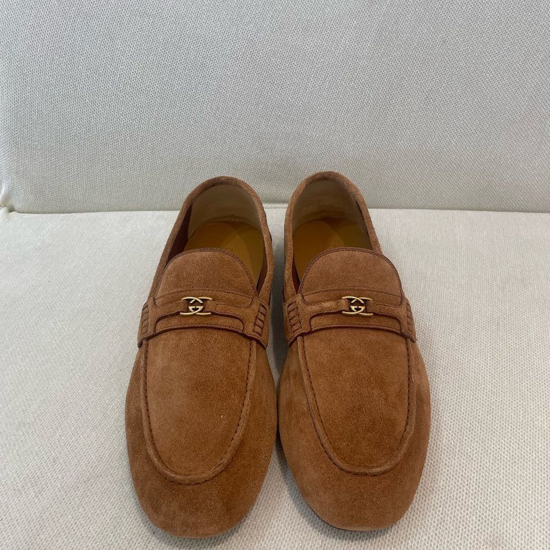 Gucci Gucci Brown Suede Logo Round Toe Loafers - Size US 11 / EU 44 - 2 Thumbnail