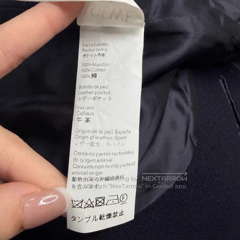 Loewe Loewe Dark Blue Wool Tweed Coat Size L / US 10 / IT 46 - 6 Thumbnail