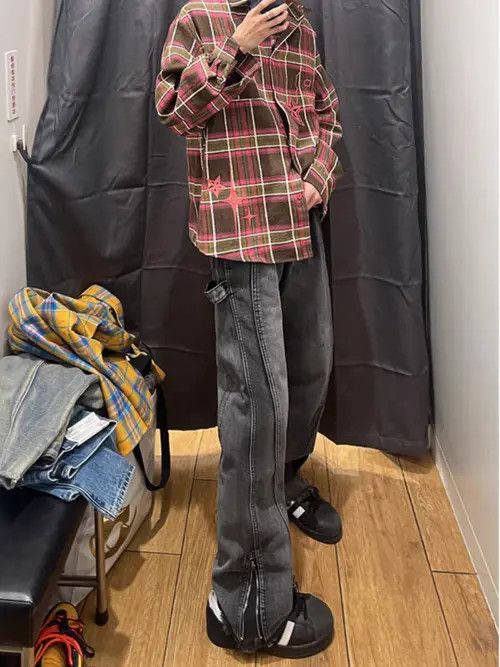 Japanese Brand Black Gray High Street Loose Fit Vintage Jeans Size US 32 / EU 48 - 3 Thumbnail