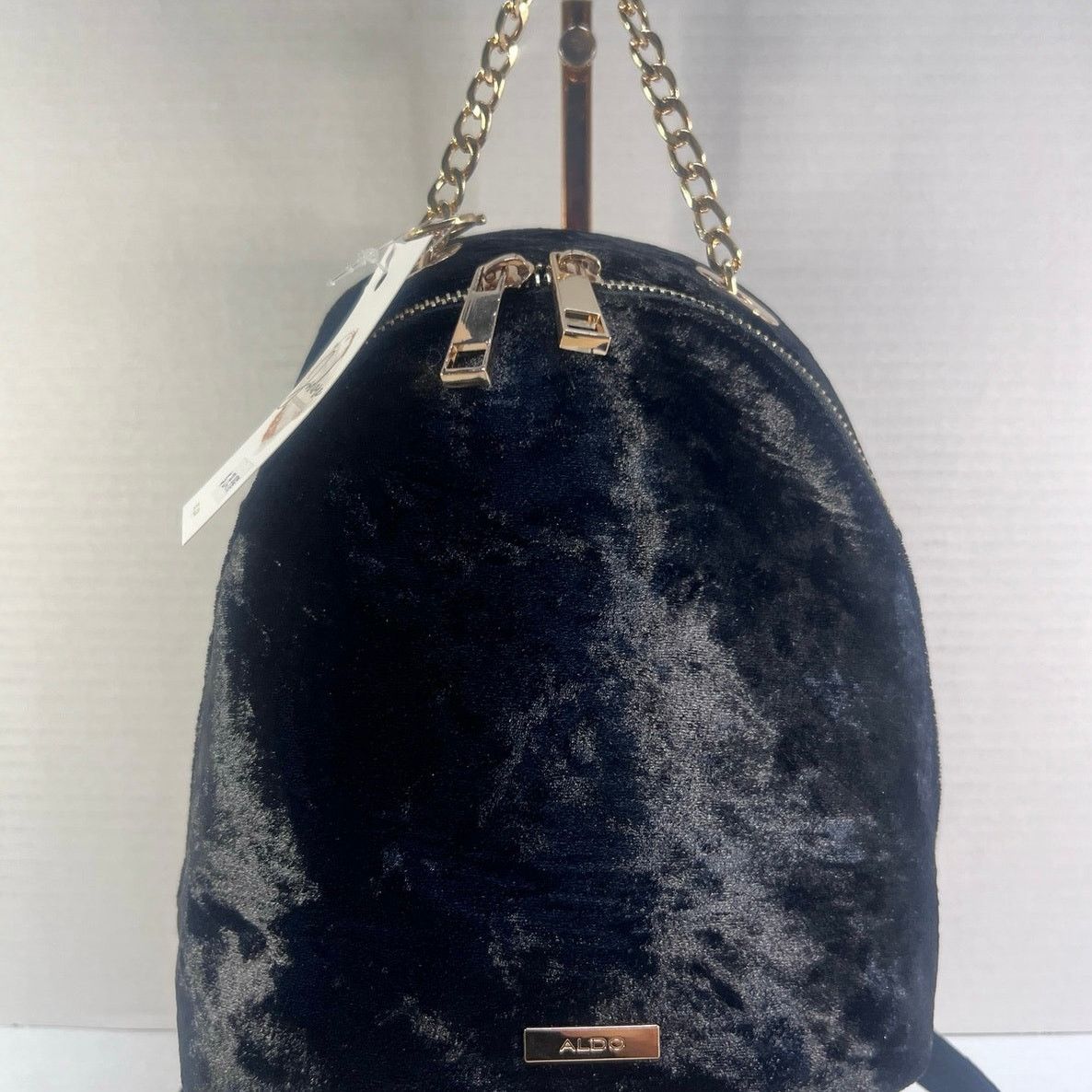 Aldo Aldo Black Velvet Suede Backpack Handbag Purse NWT Size ONE SIZE - 2 Thumbnail