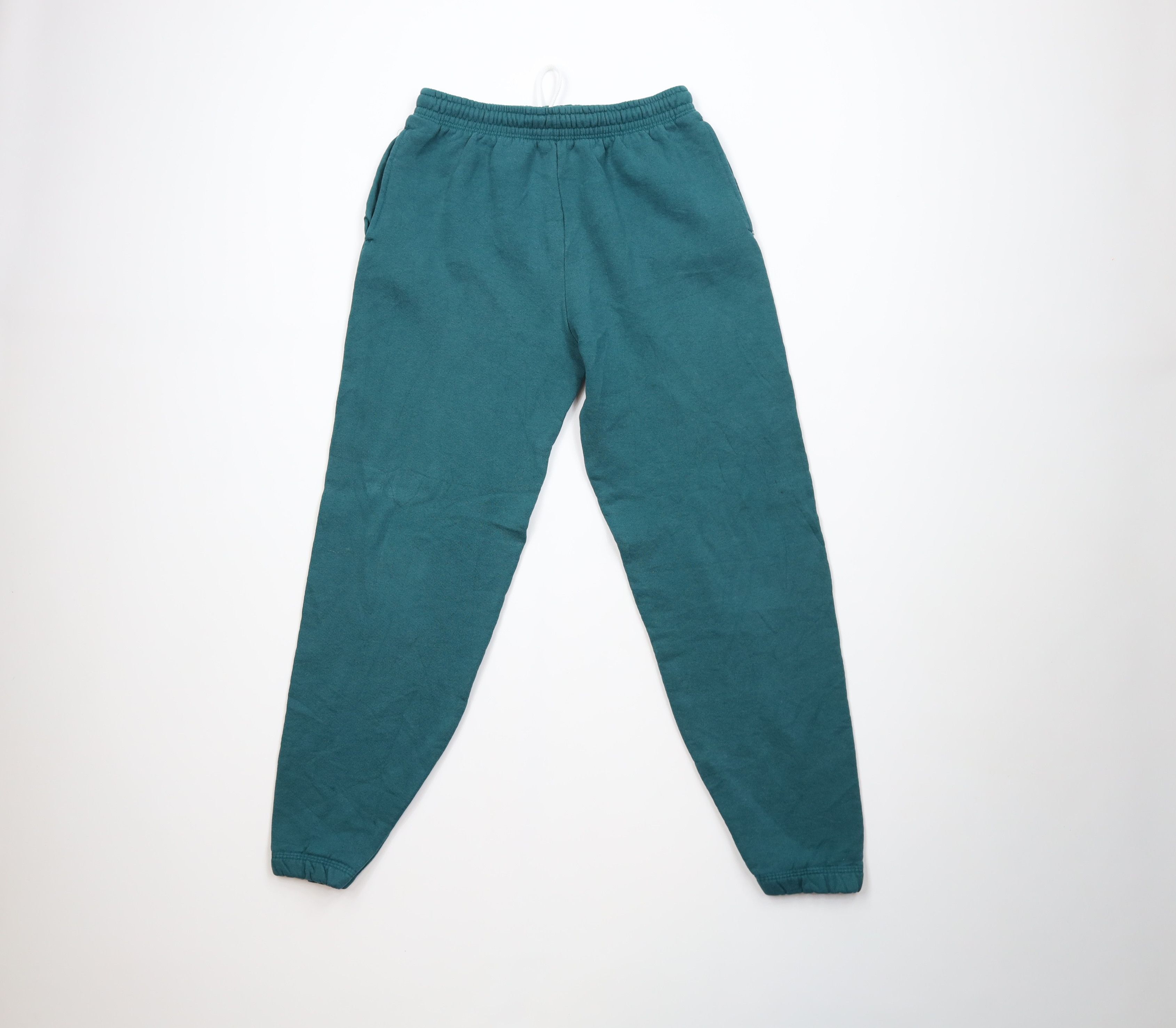 Vintage Vintage 90s Streetwear Blank Sweatpants Joggers Green USA Size US 34 / EU 50 - 1 Thumbnail