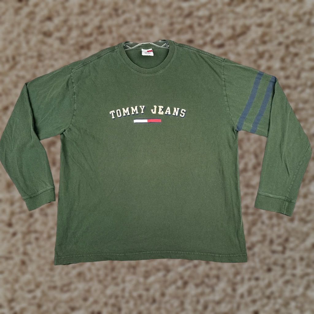 Tommy Hilfiger Tommy Hilfiger Jeans Shirt Adult XL Green Long Sleeve Crew 100% Cotton Size US XL / EU 56 / 4 - 1 Thumbnail