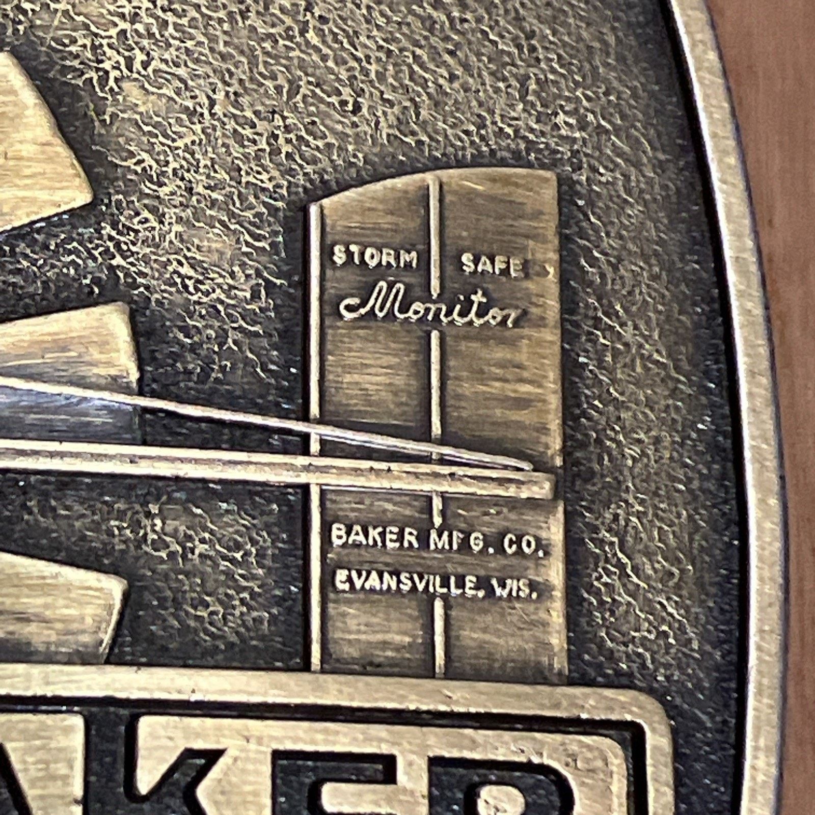 Other NEW Baker Manufacturing Storm Safe Monitor 80s Belt Buckle Size ONE SIZE - 4 Thumbnail