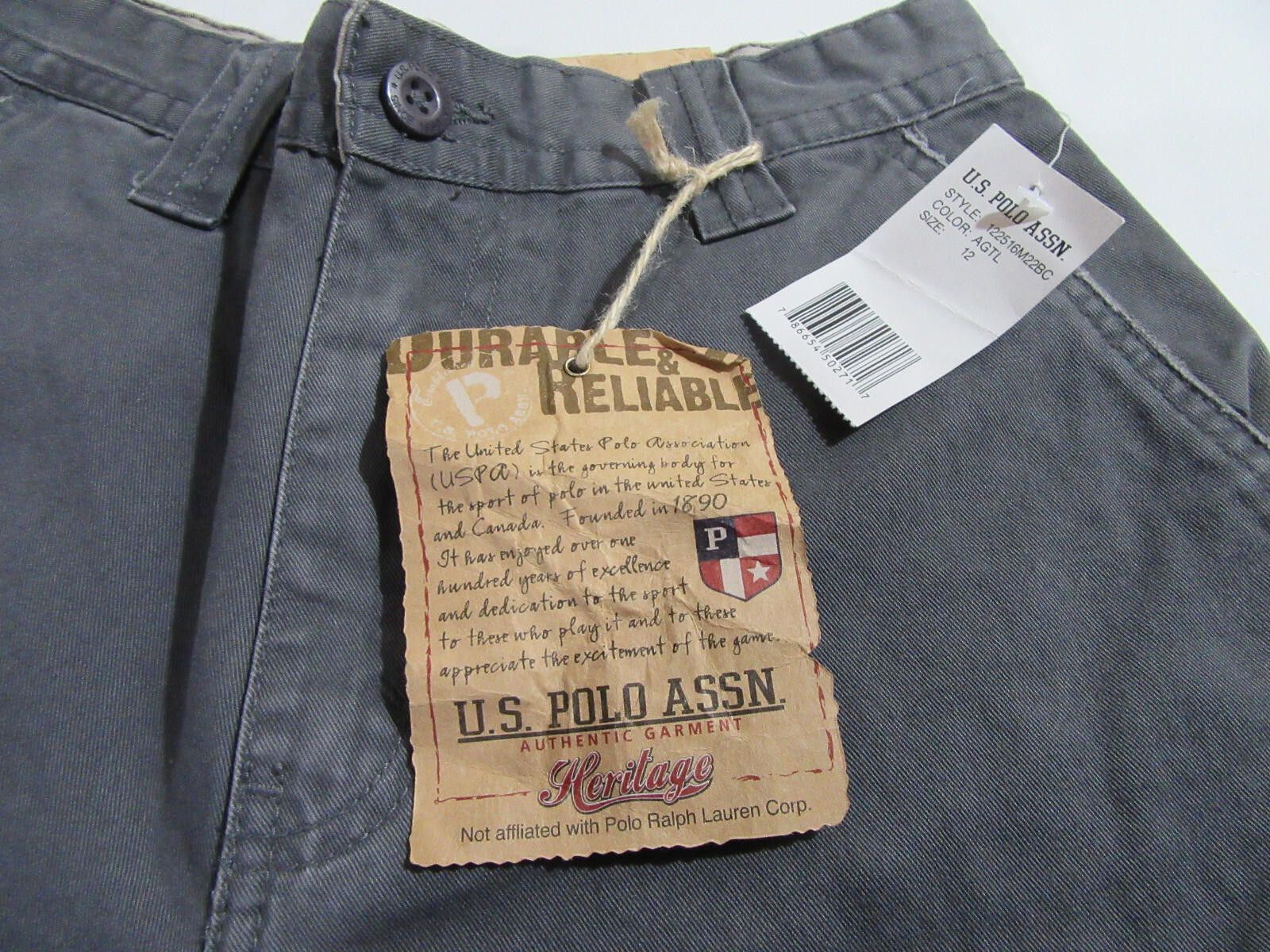 U.S. Polo Assn. US Polo Assn. Boys Cargo Shorts Grey SIze 12 NWT Size US 26 / EU 42 - 3 Thumbnail