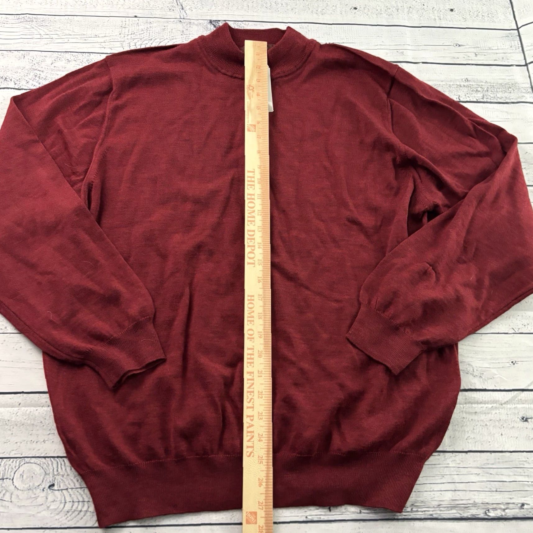Nordstrom Nordstrom Italian Wool Mock Neck Sweater XL Men Red Pullover Wool Mock Neck Mens XL Red Size US XL / EU 56 / 4 - 4 Thumbnail