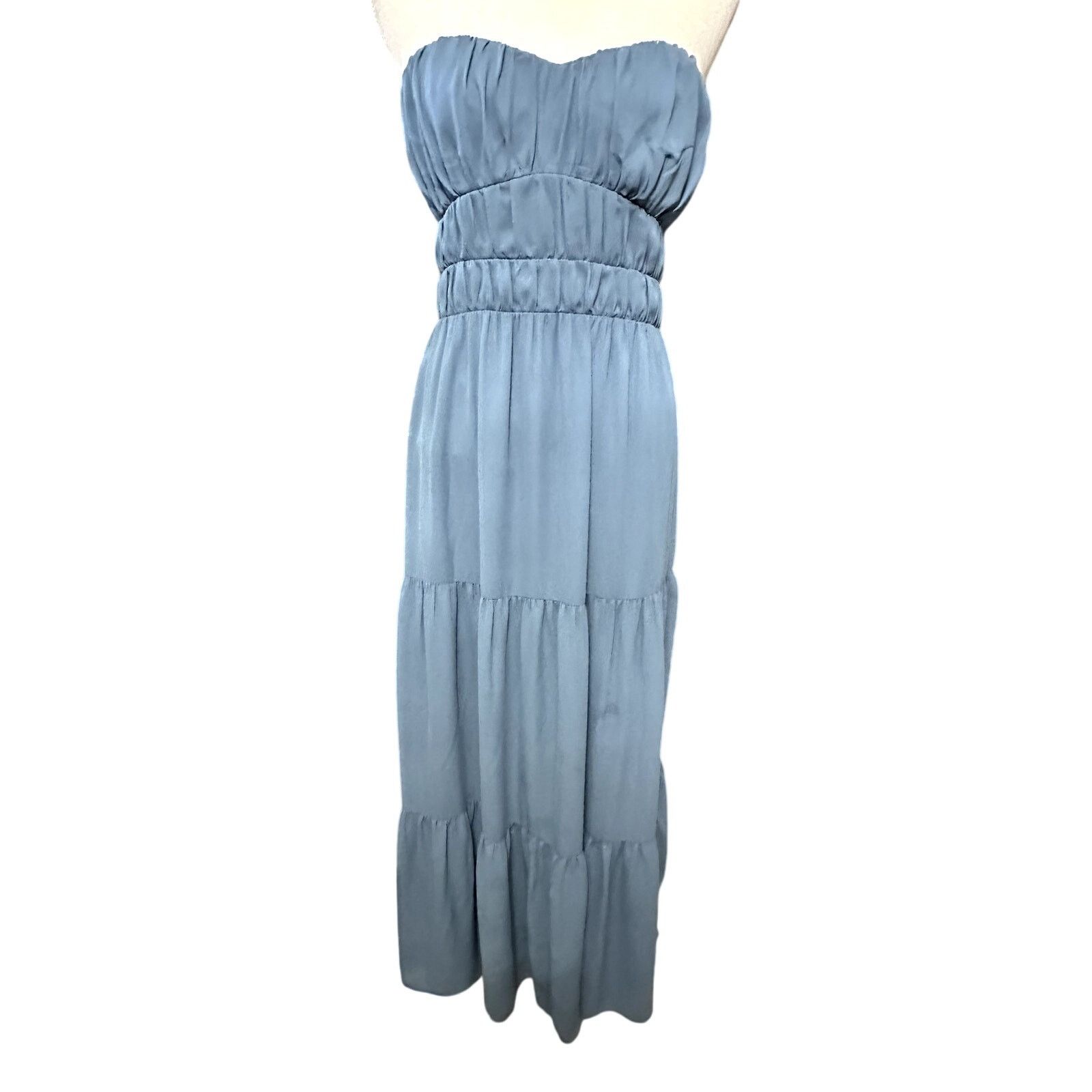 Other WAYF Talia Tiered Maxi Dress Strapless Smocked Blue W M NWOT Size M / US 6-8 / IT 42-44 - 2 Thumbnail