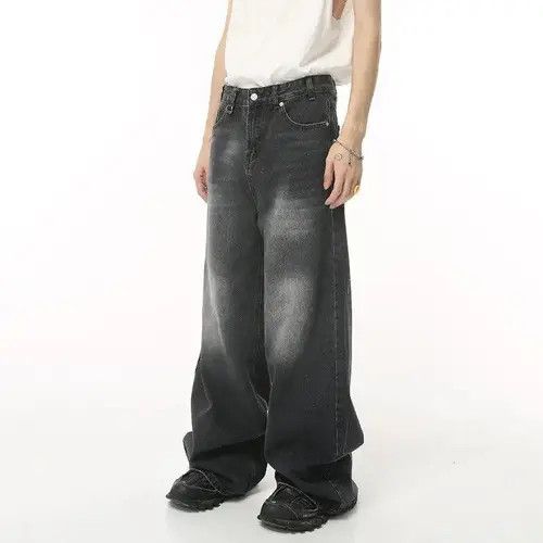 Jean Ruumika x Fumie Black Baggy Washed Denim Jeans Size US 33 - 6 Thumbnail
